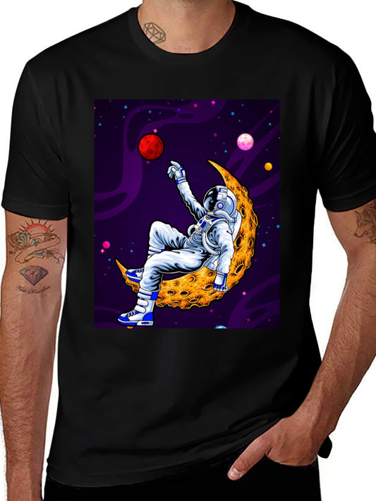 Astronaut Moon Graphic Tee - Space Vibes