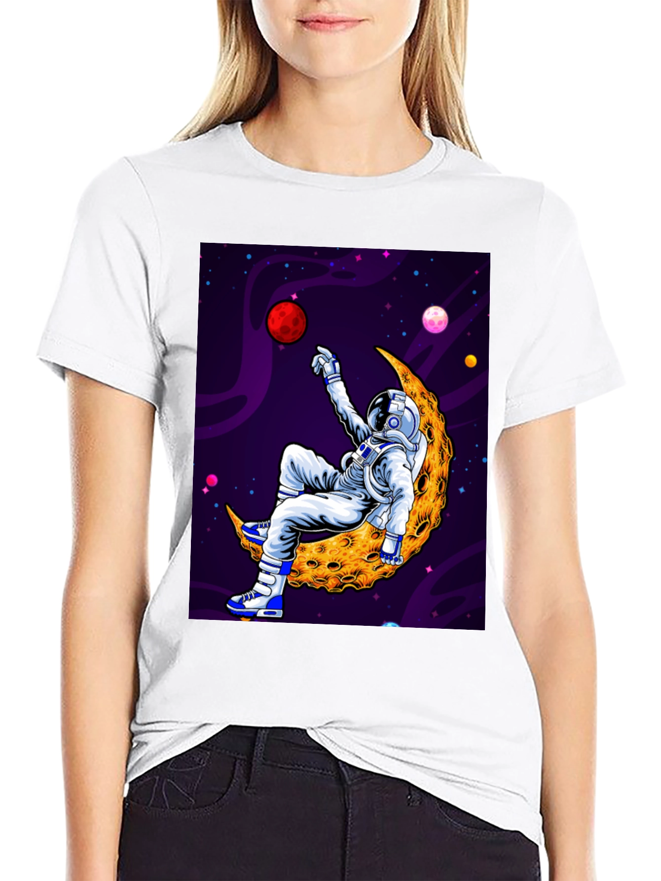 Astronaut Moon Graphic Tee - Space Vibes