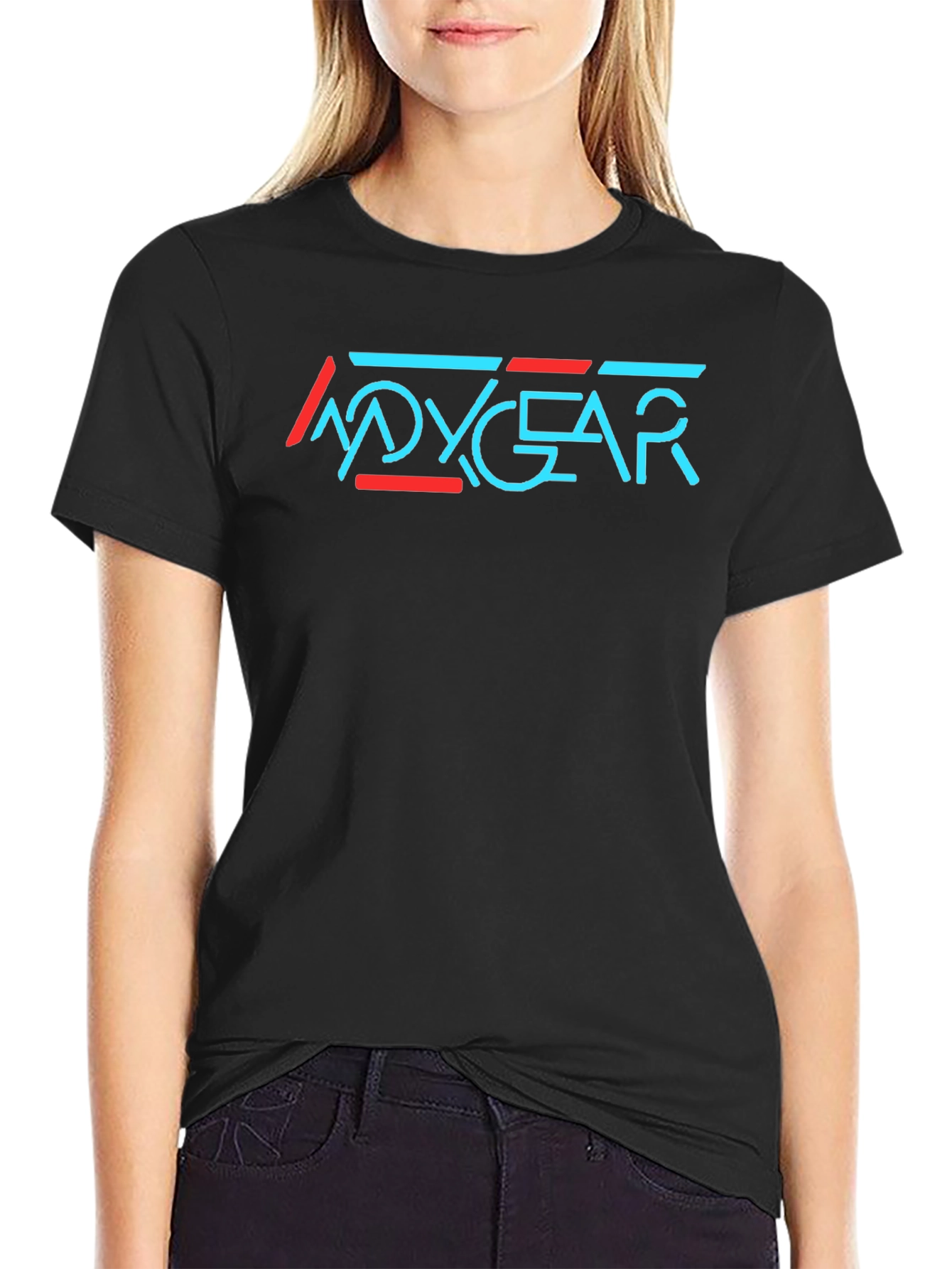 Stylish Black T-Shirt with Modern Graphic Print