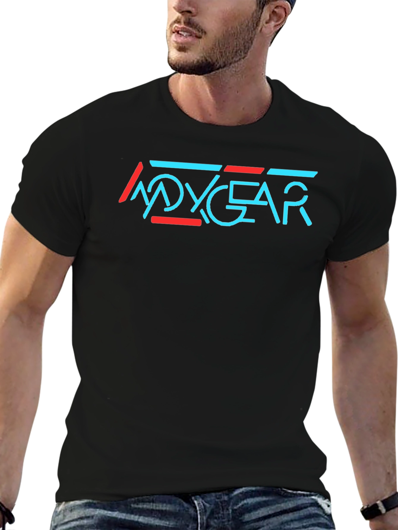 Stylish Black T-Shirt with Modern Graphic Print
