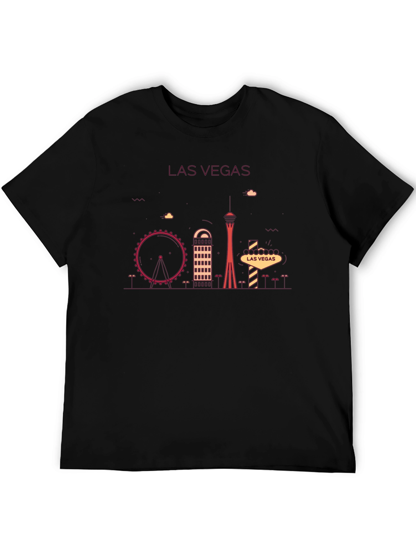 Las Vegas Skyline Graphic T-Shirt - Black