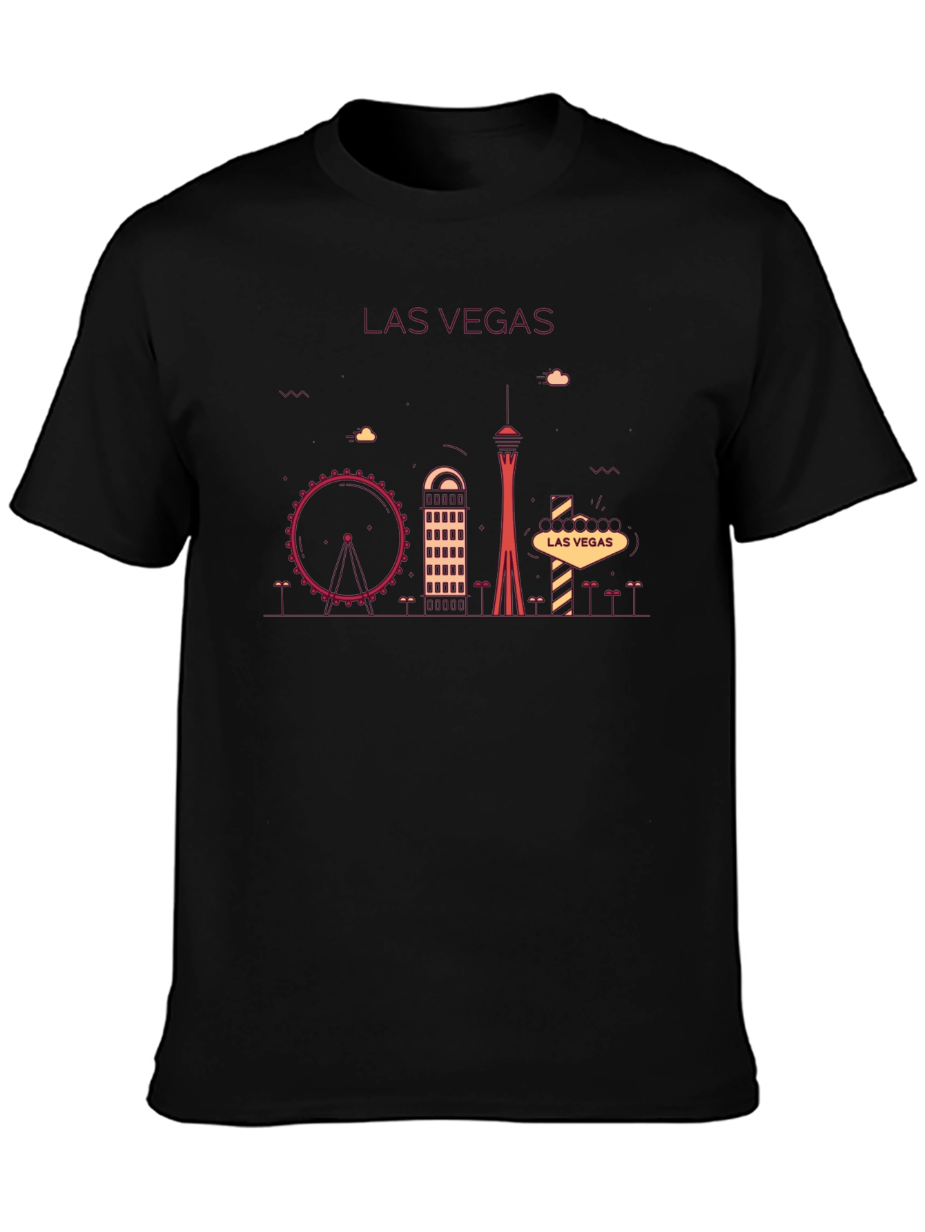 Las Vegas Skyline Graphic T-Shirt - Black