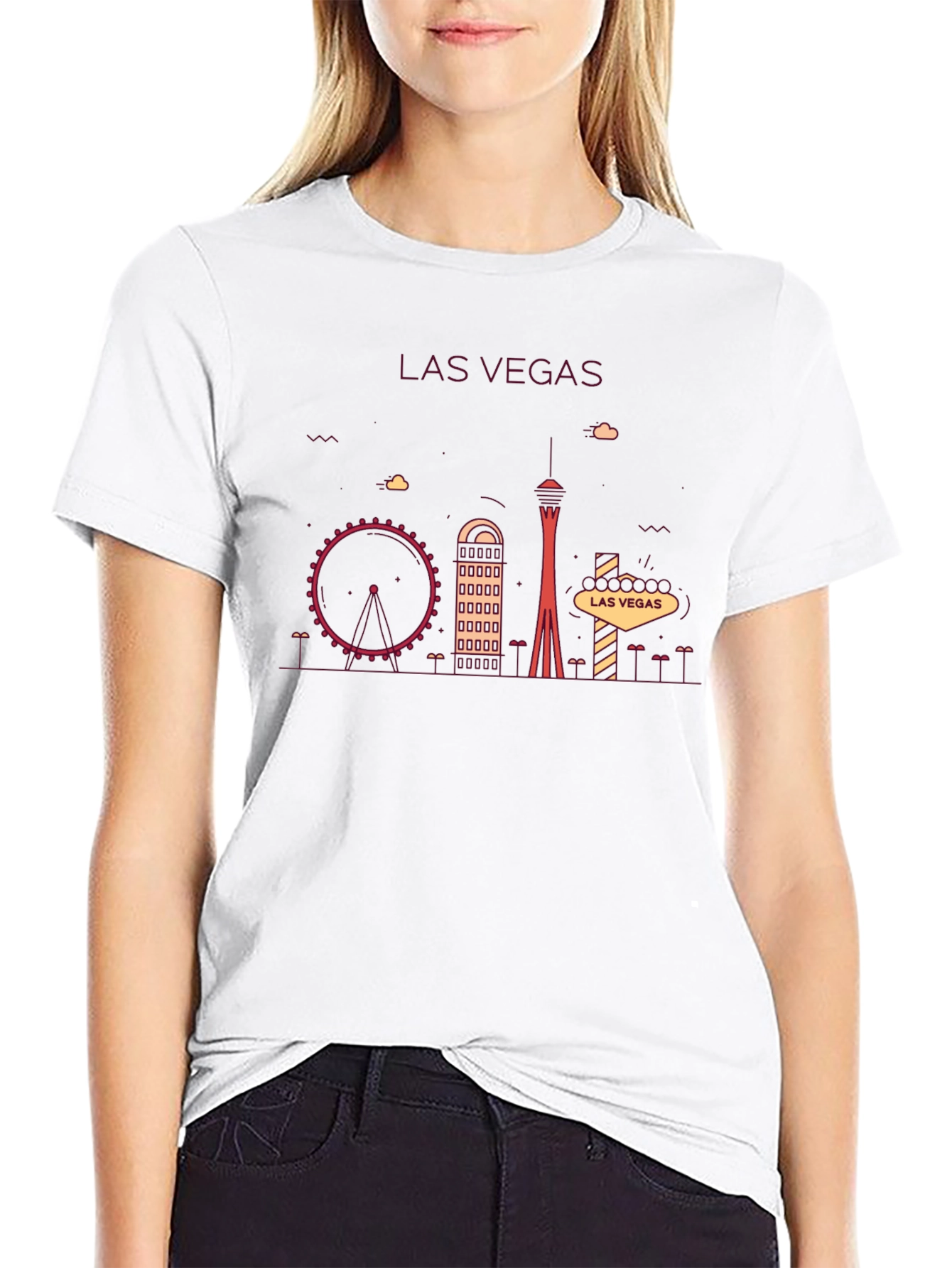 Las Vegas Skyline Graphic T-Shirt - Black