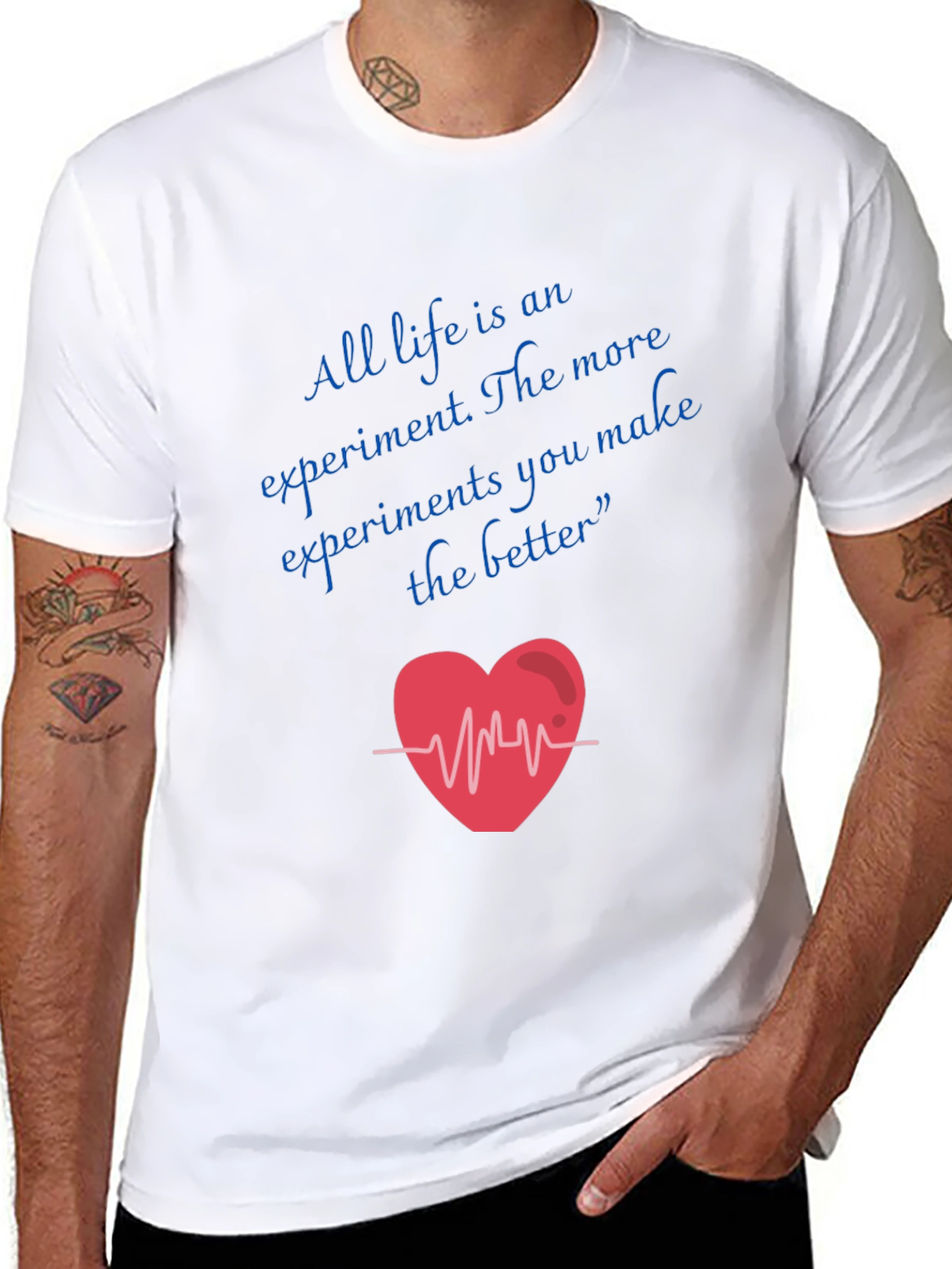 Life Experiment Heartbeat Graphic Tee - Black