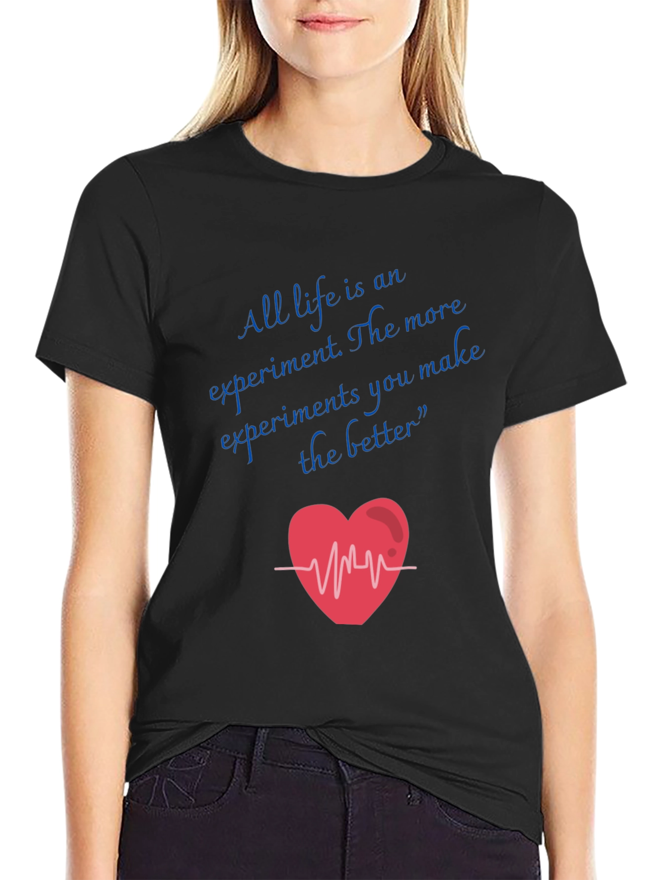 Life Experiment Heartbeat Graphic Tee - Black