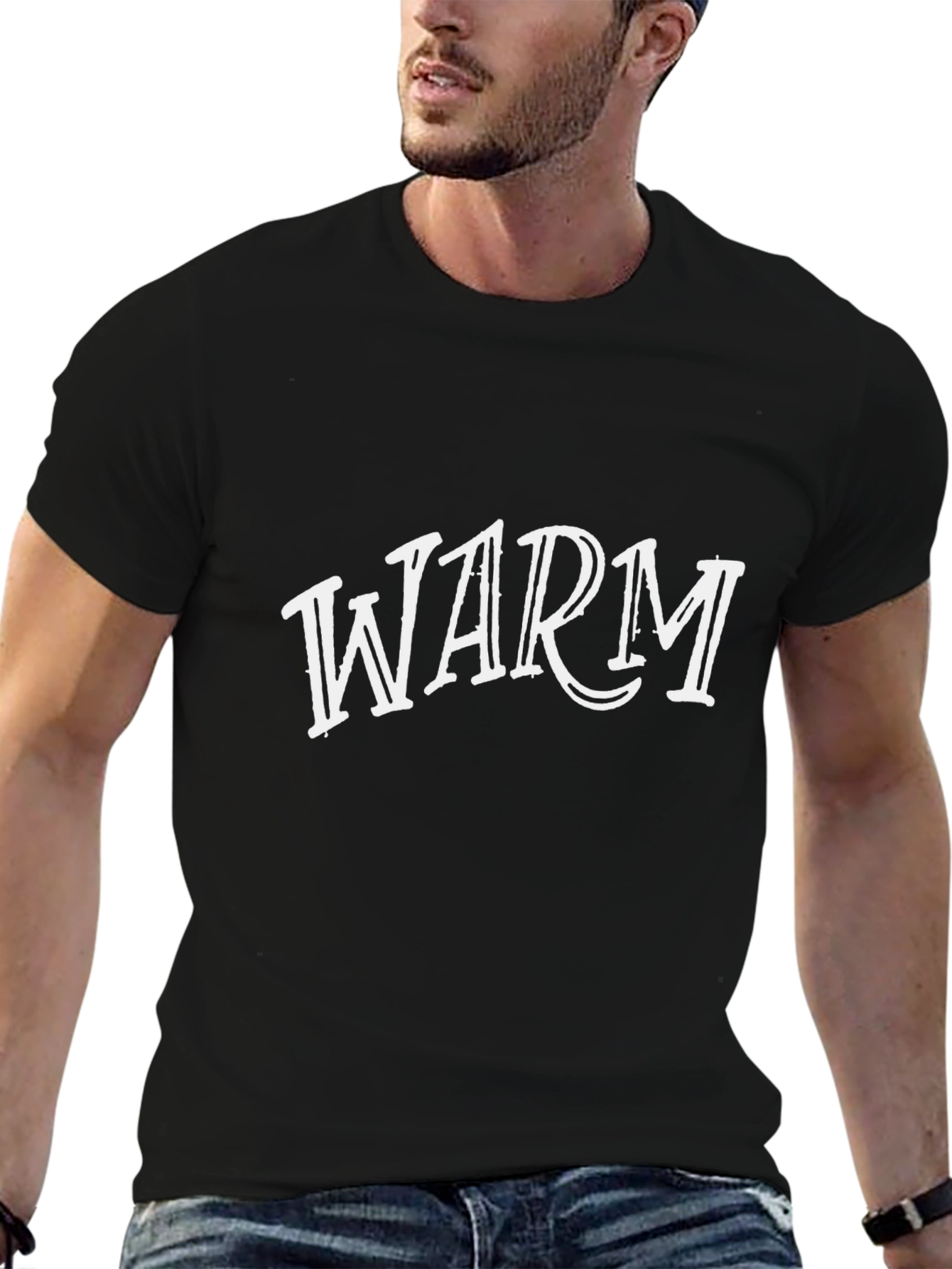 Warm Graphic Tee - Black Casual T-Shirt
