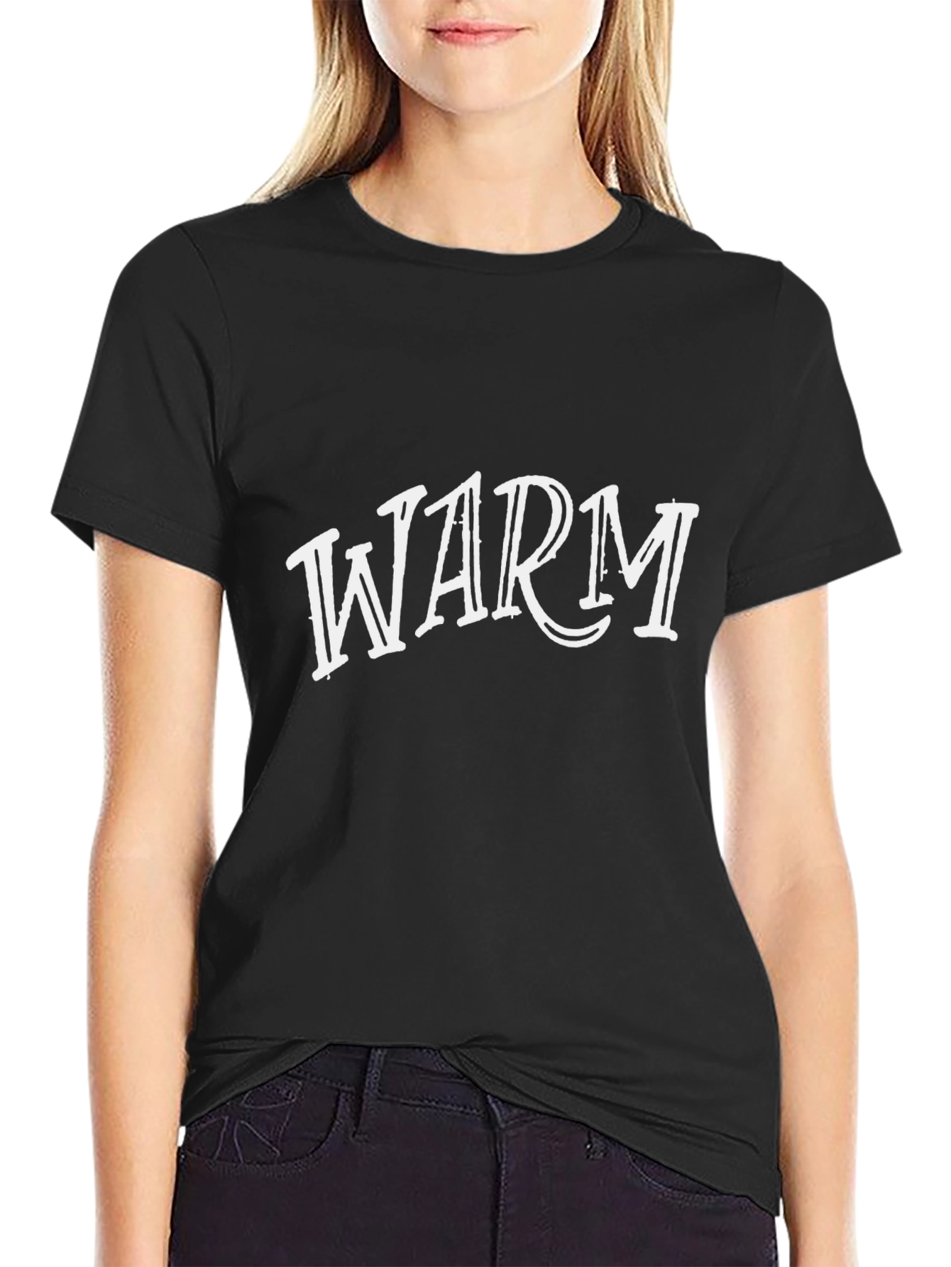 Warm Graphic Tee - Black Casual T-Shirt