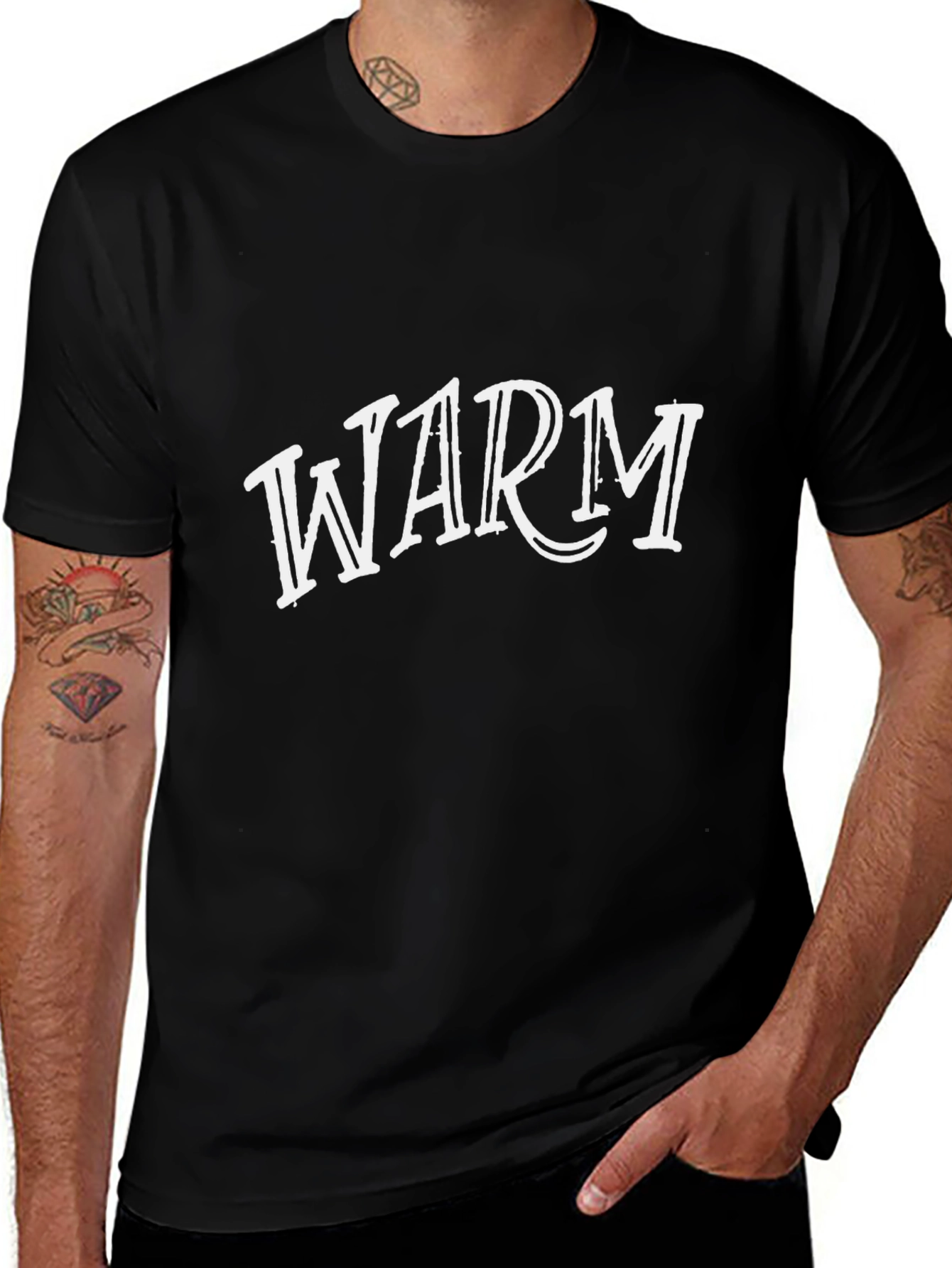 Warm Graphic Tee - Black Casual T-Shirt