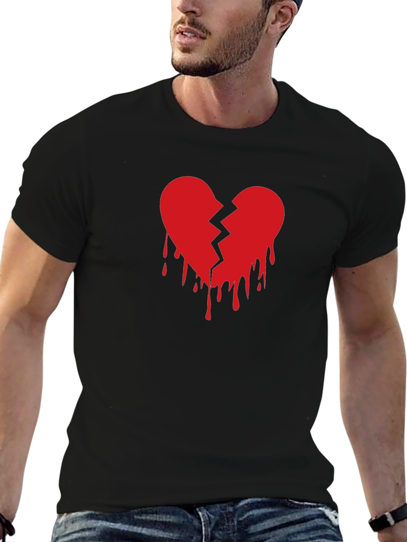 Broken Heart Graphic T-Shirt - Trendy Design