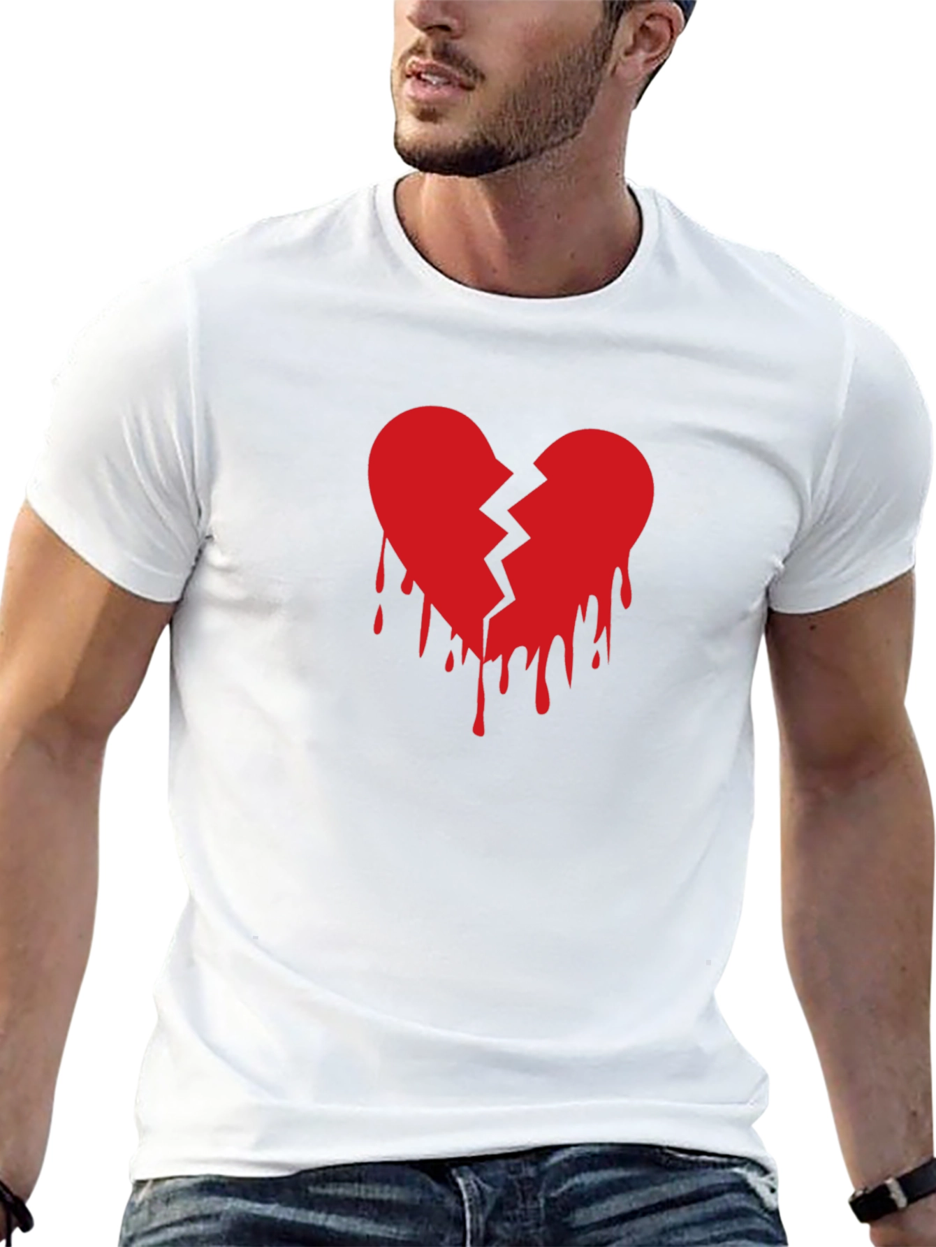 Broken Heart Graphic T-Shirt - Trendy Design