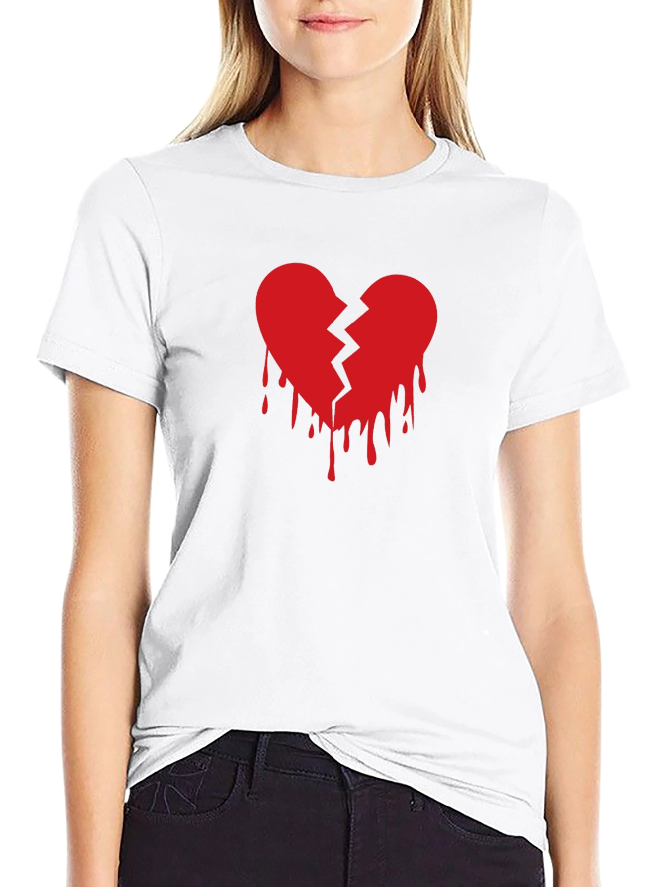 Broken Heart Graphic T-Shirt - Trendy Design