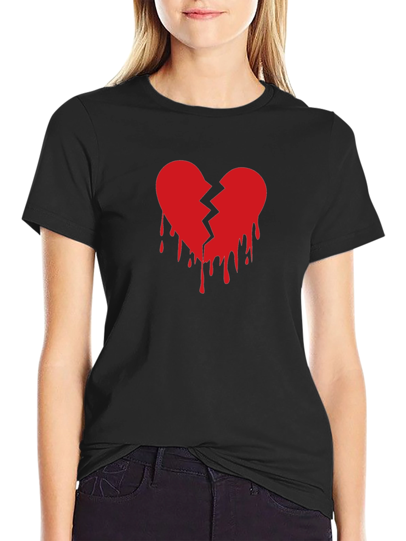 Broken Heart Graphic T-Shirt - Trendy Design