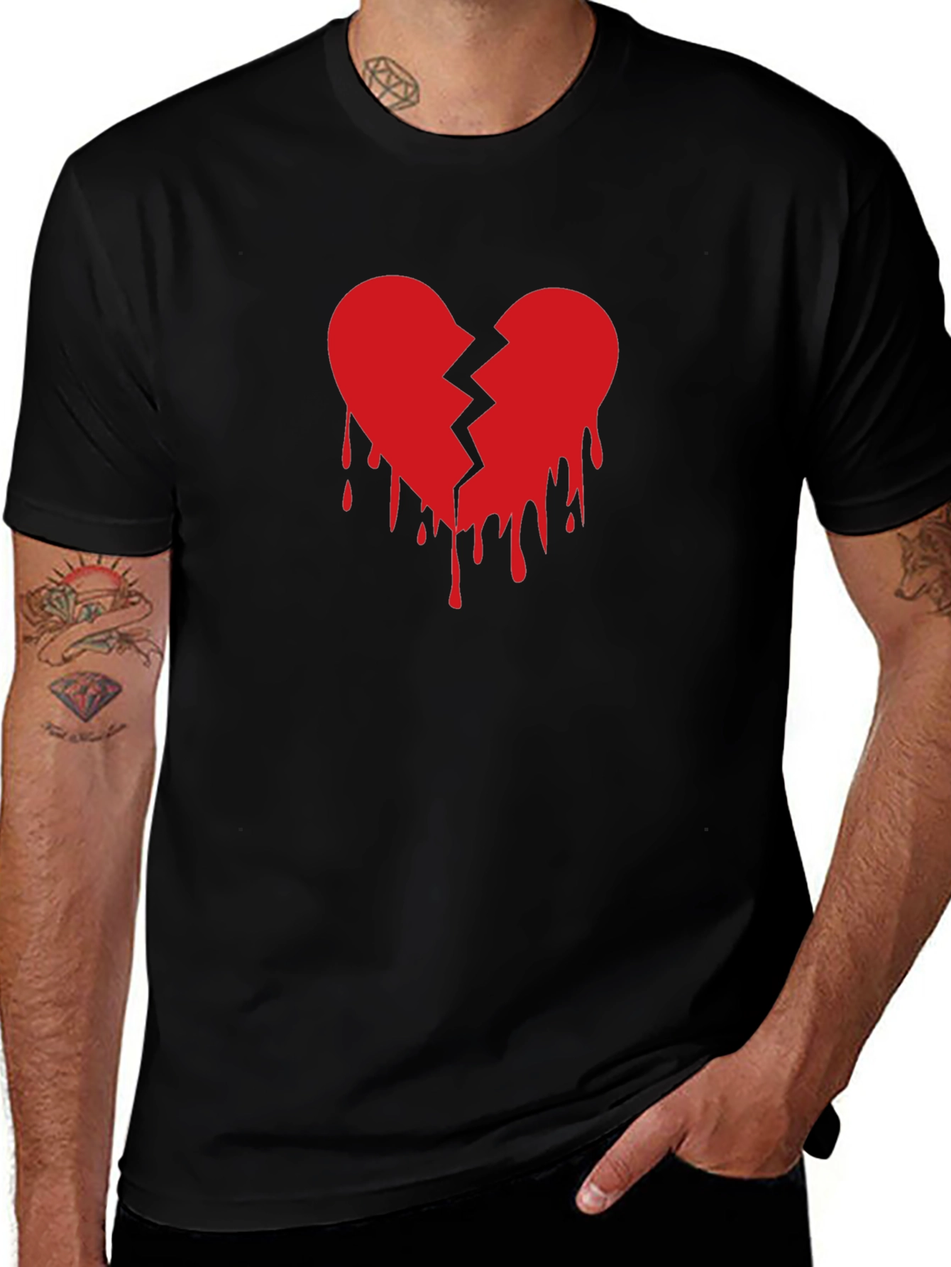 Broken Heart Graphic T-Shirt - Trendy Design