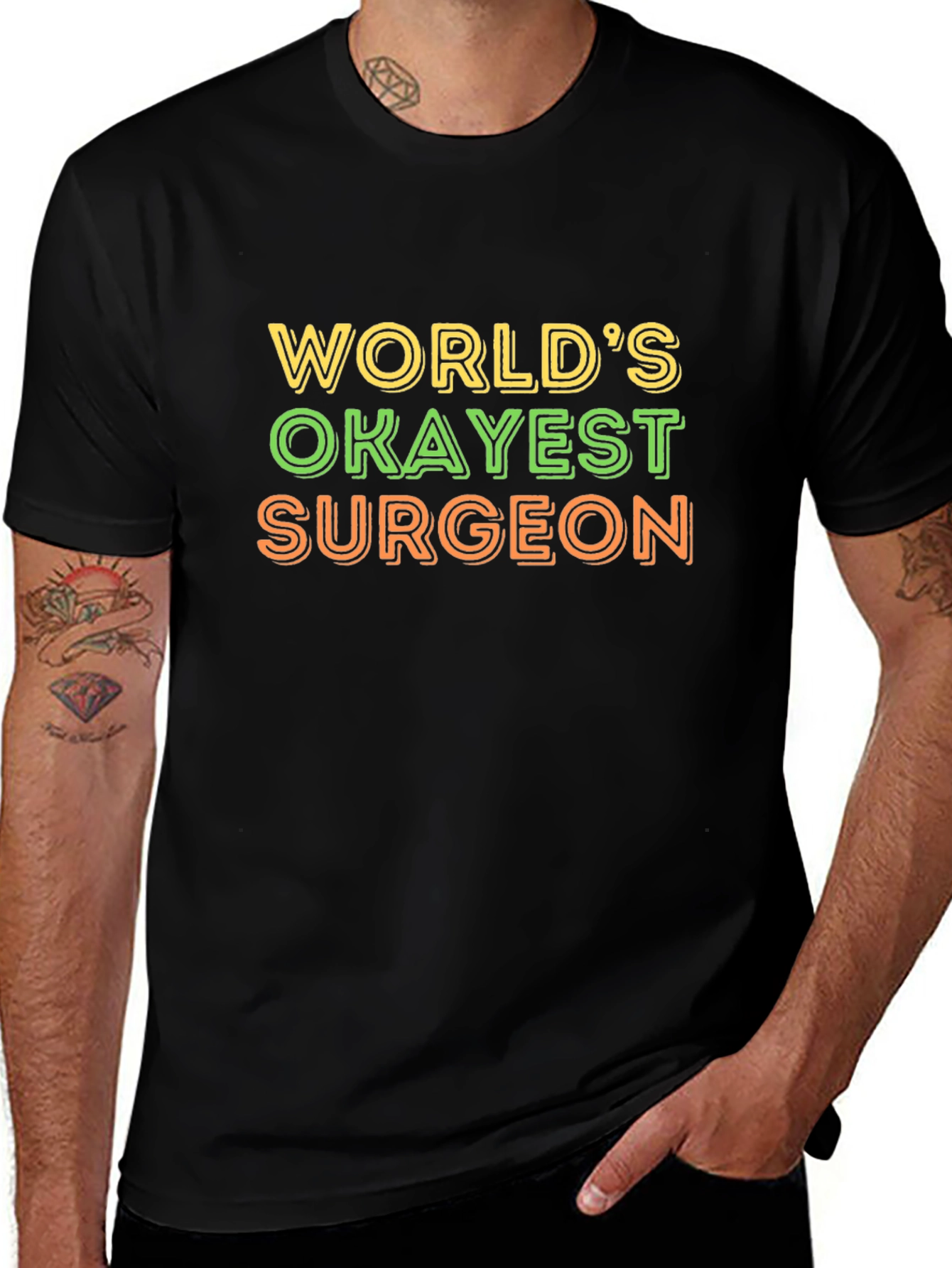 Worlds Okayest Surgeon T-Shirt - Funny Medical Tee