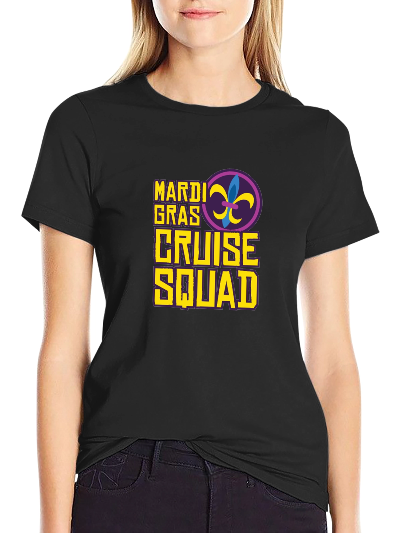 Mardi Gras Cruise Squad T-Shirt - Black