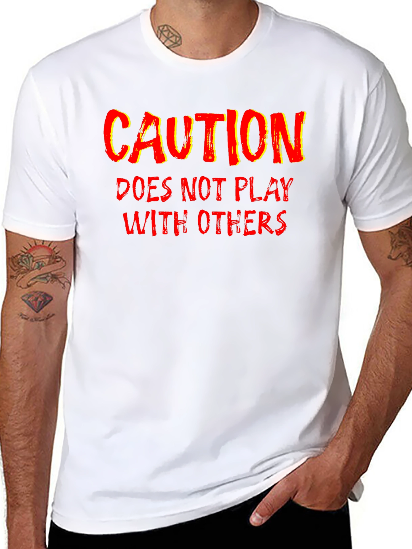 Caution Funny Graphic T-Shirt