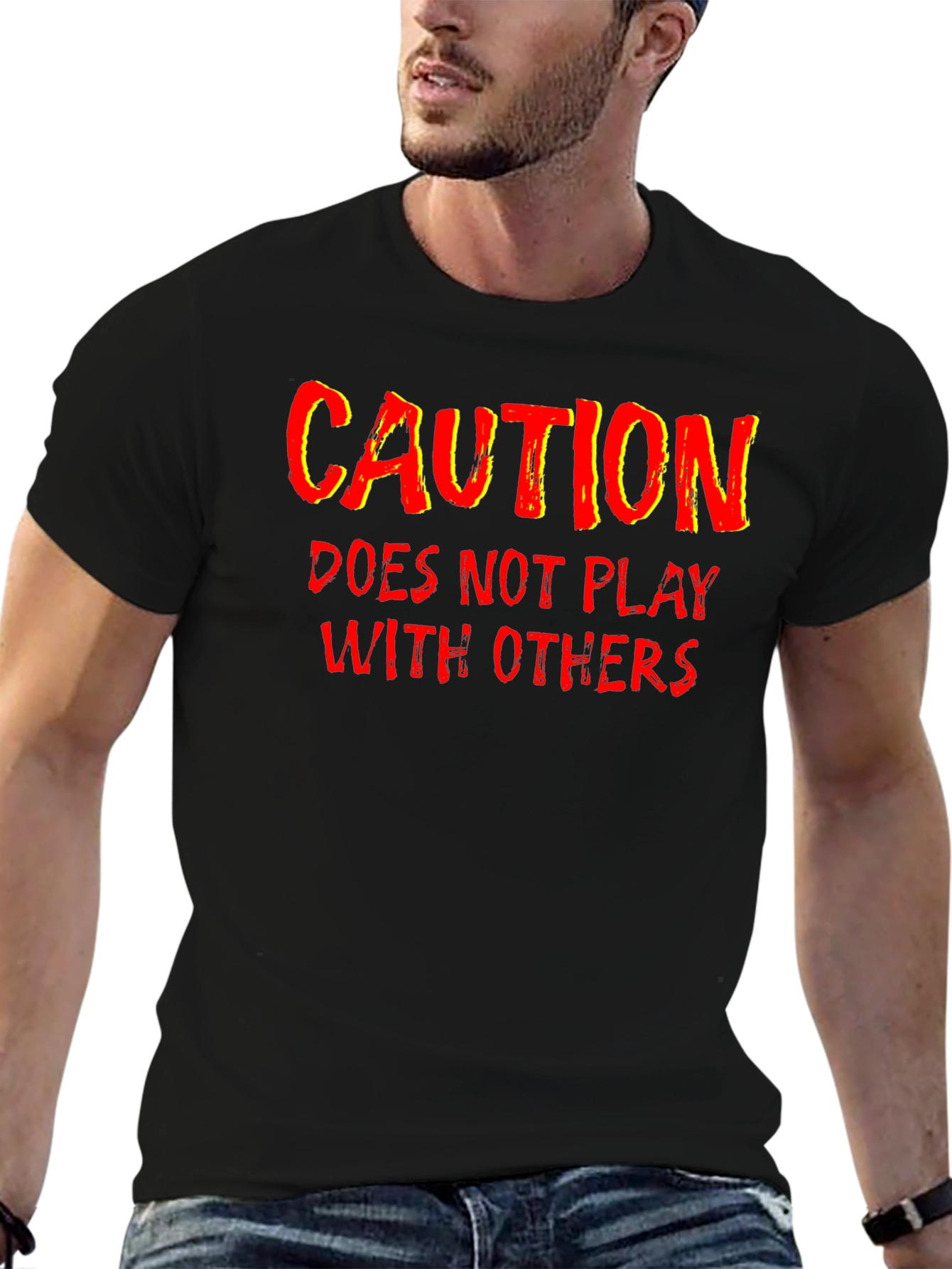 Caution Funny Graphic T-Shirt
