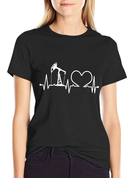 Oilfield Heartbeat T-Shirt - Black Graphic Tee