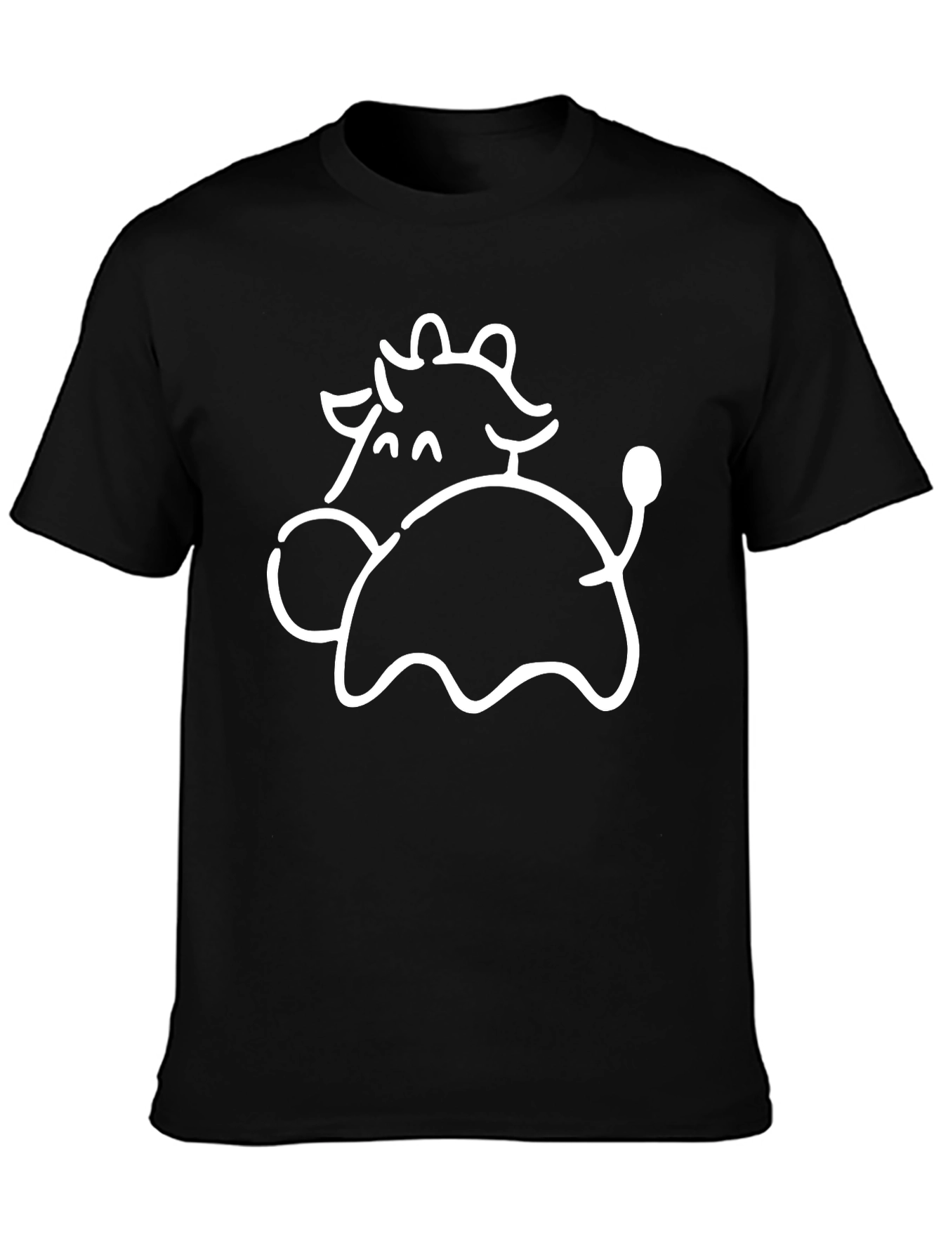 Cute Cow Graphic Black T-Shirt