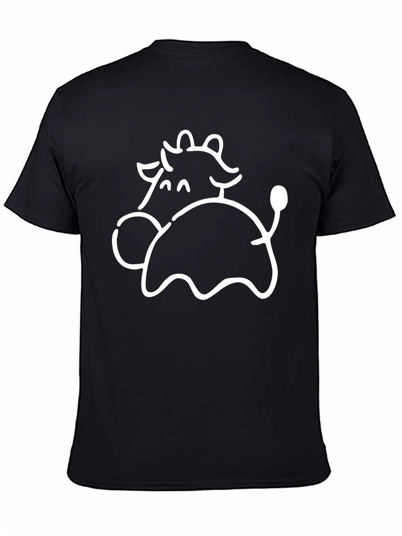 Cute Cow Graphic Black T-Shirt