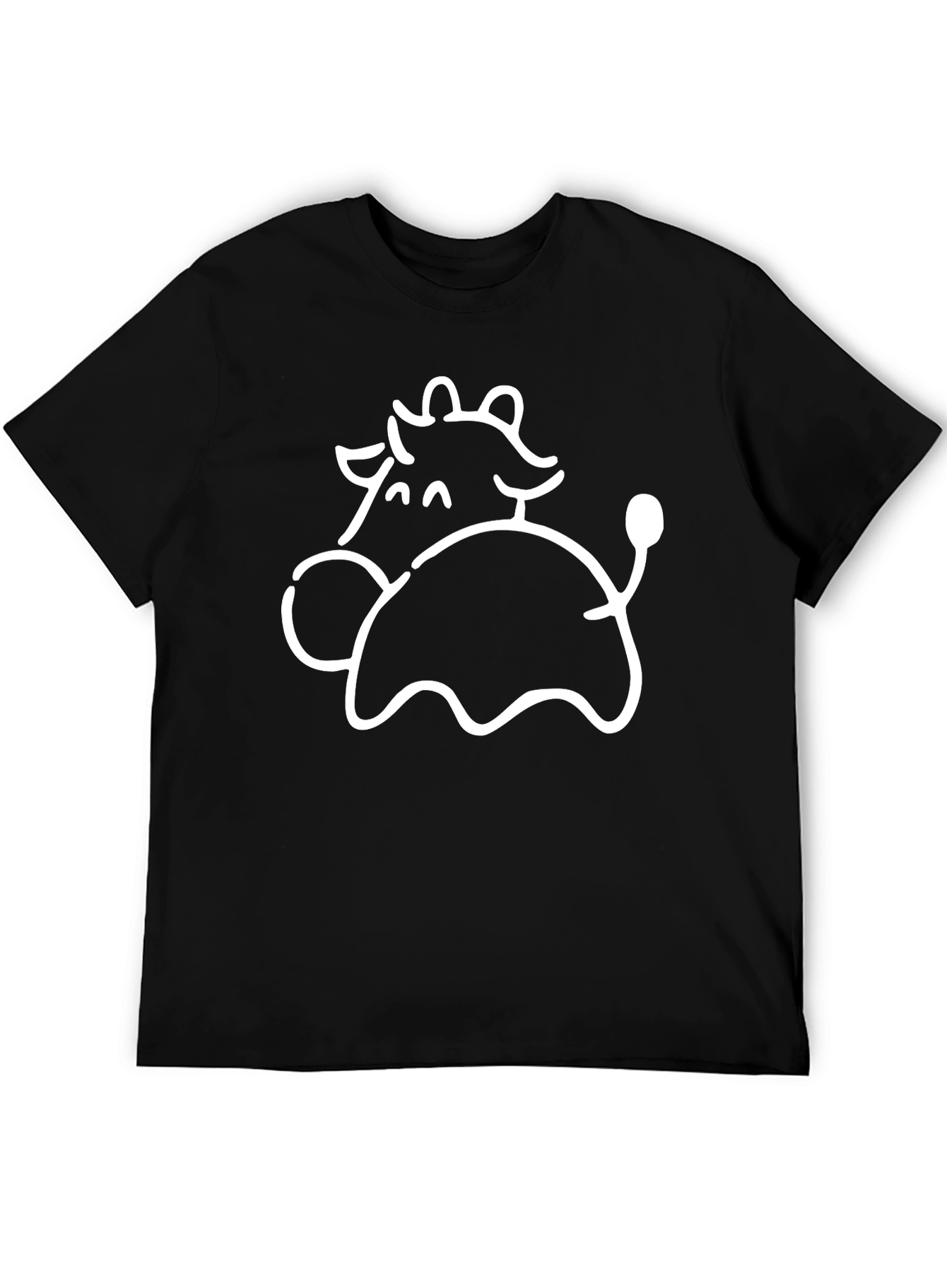 Cute Cow Graphic Black T-Shirt