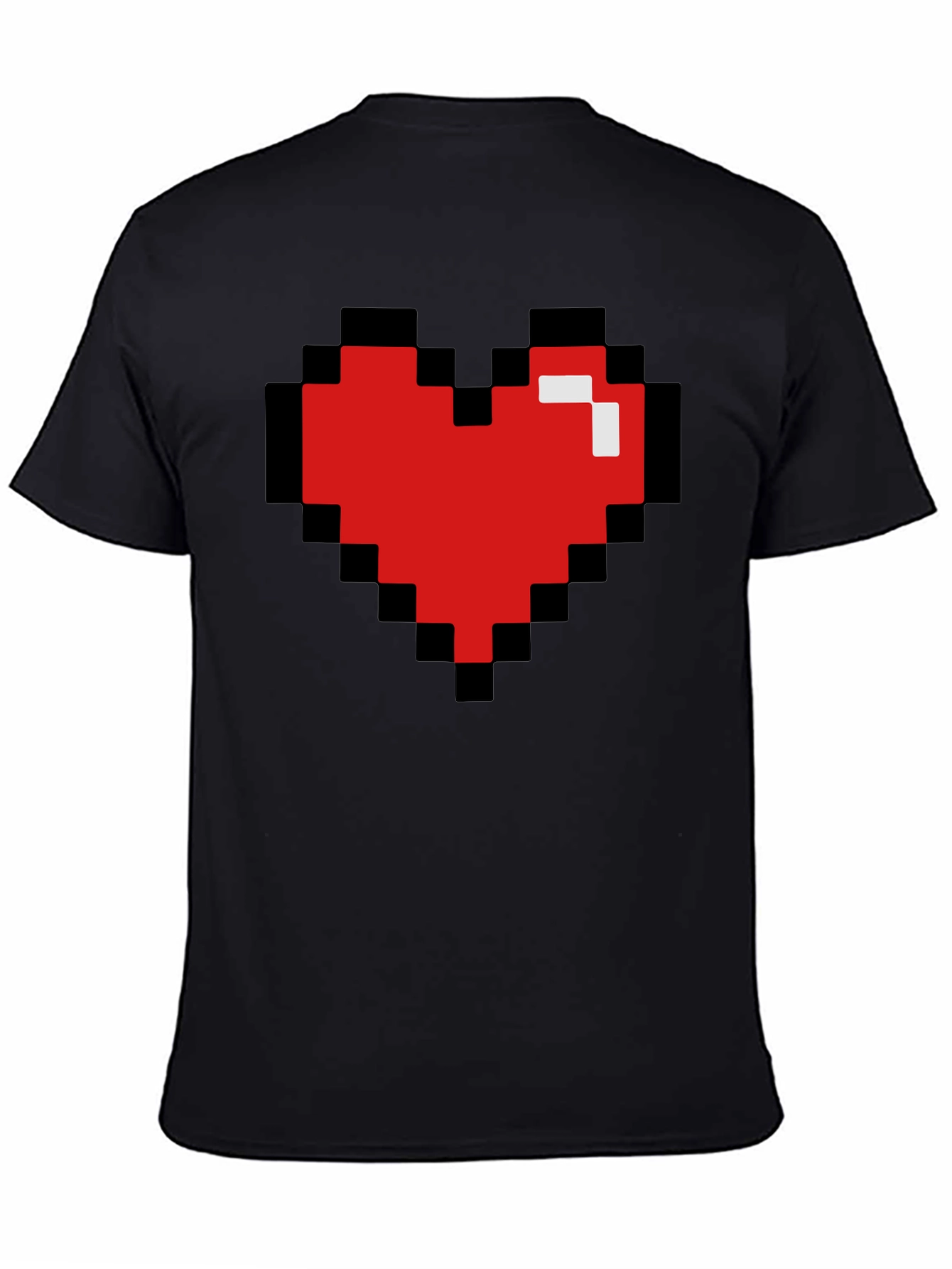 Pixel Heart Black T-Shirt - Gamer Love