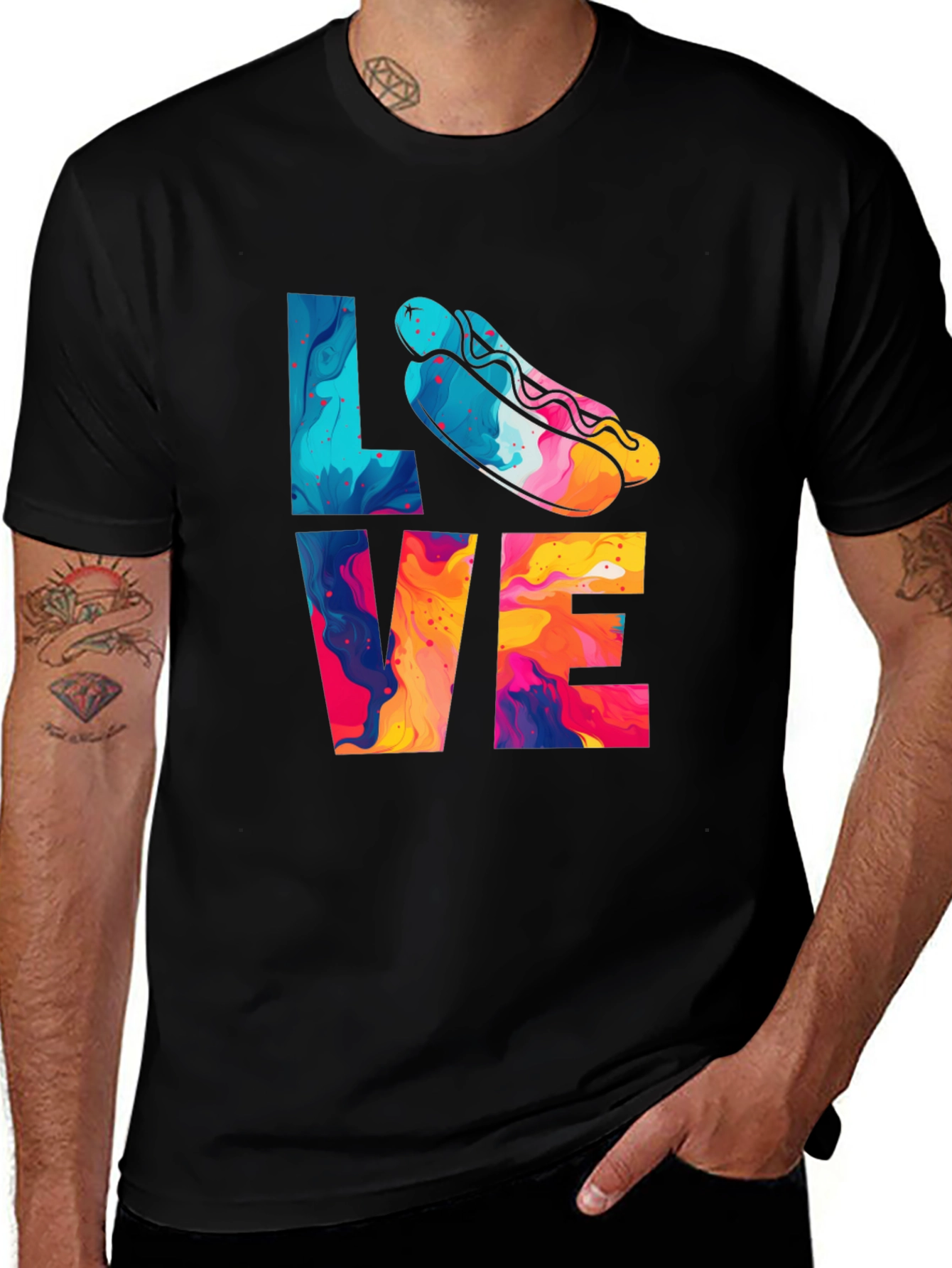 Love Hotdogs T-Shirt Fun Graphic Tee