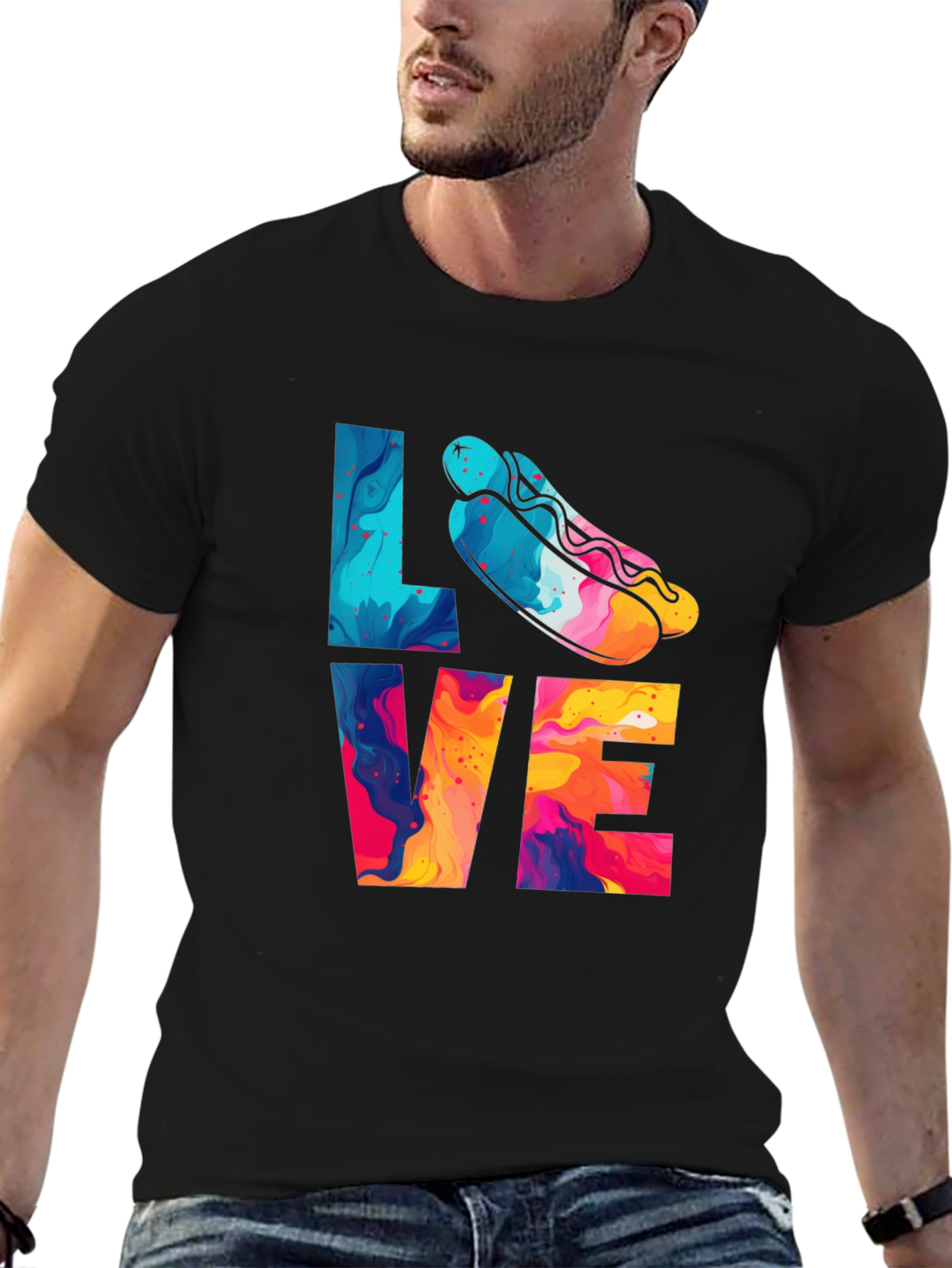 Love Hotdogs T-Shirt Fun Graphic Tee