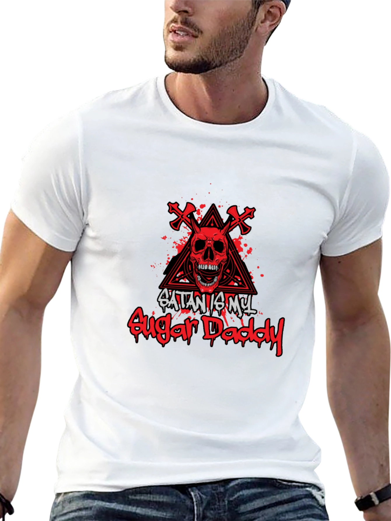Satan is My Sugar Daddy Black Graphic Tee