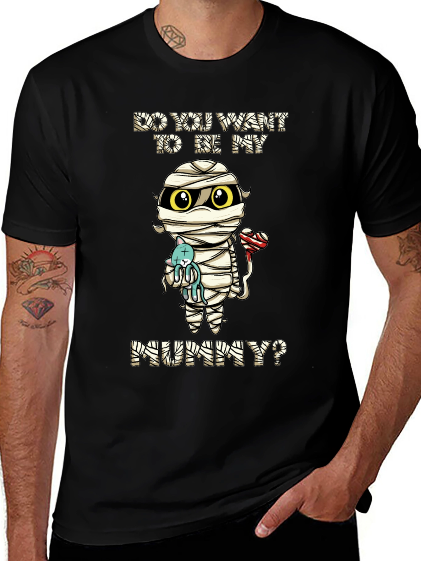 Cute Mummy Cartoon Graphic T-Shirt