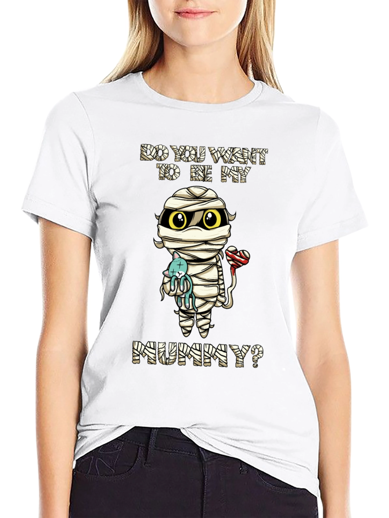 Cute Mummy Cartoon Graphic T-Shirt