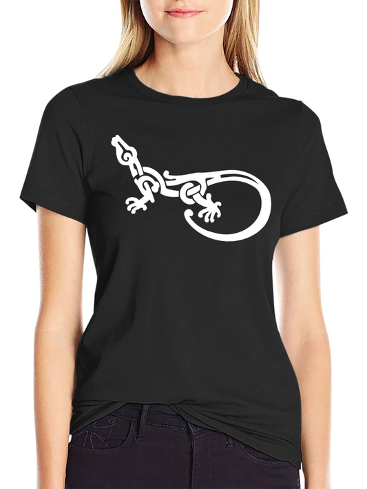 Lizard Graphic Tee - Black Crew Neck T-Shirt
