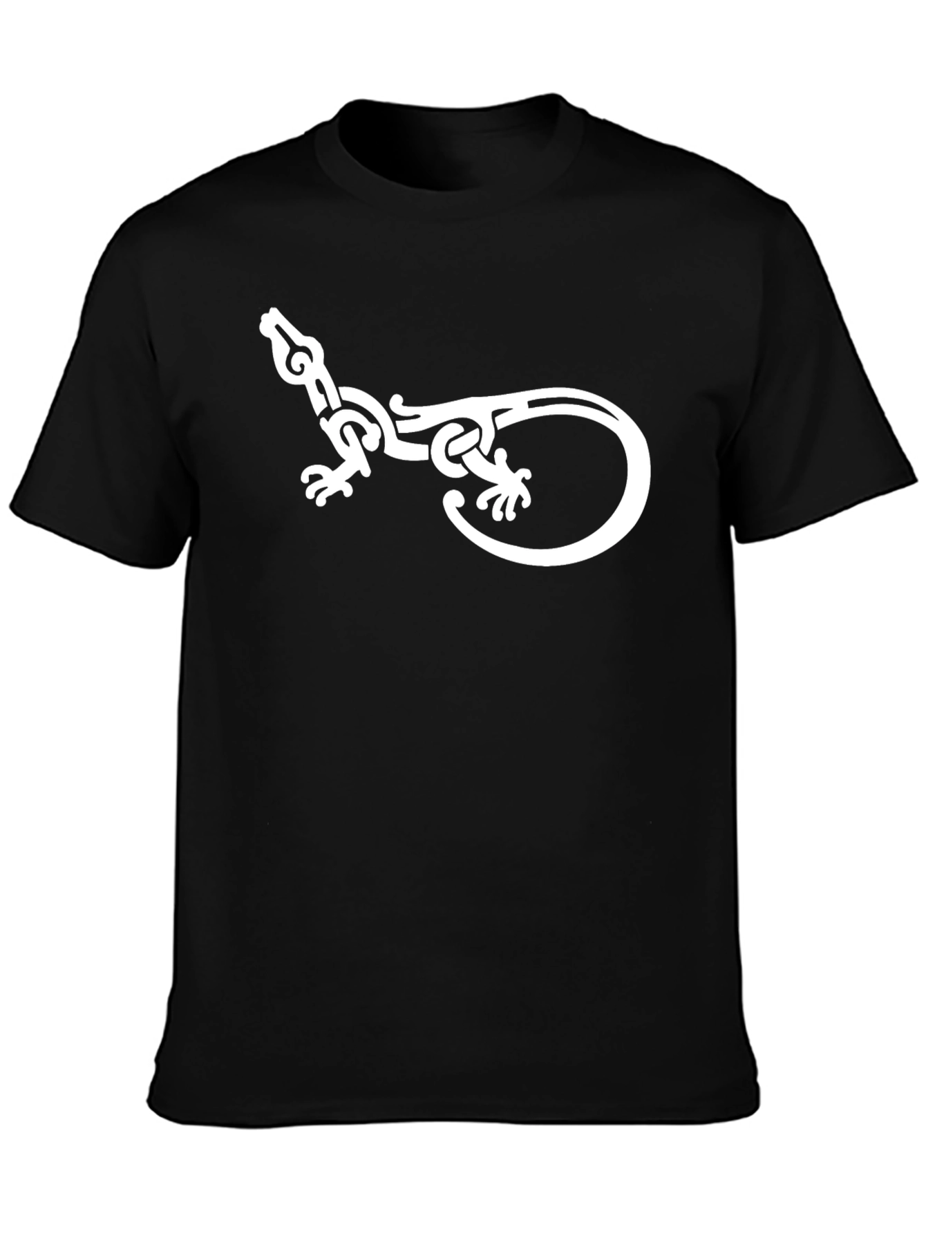 Lizard Graphic Tee - Black Crew Neck T-Shirt