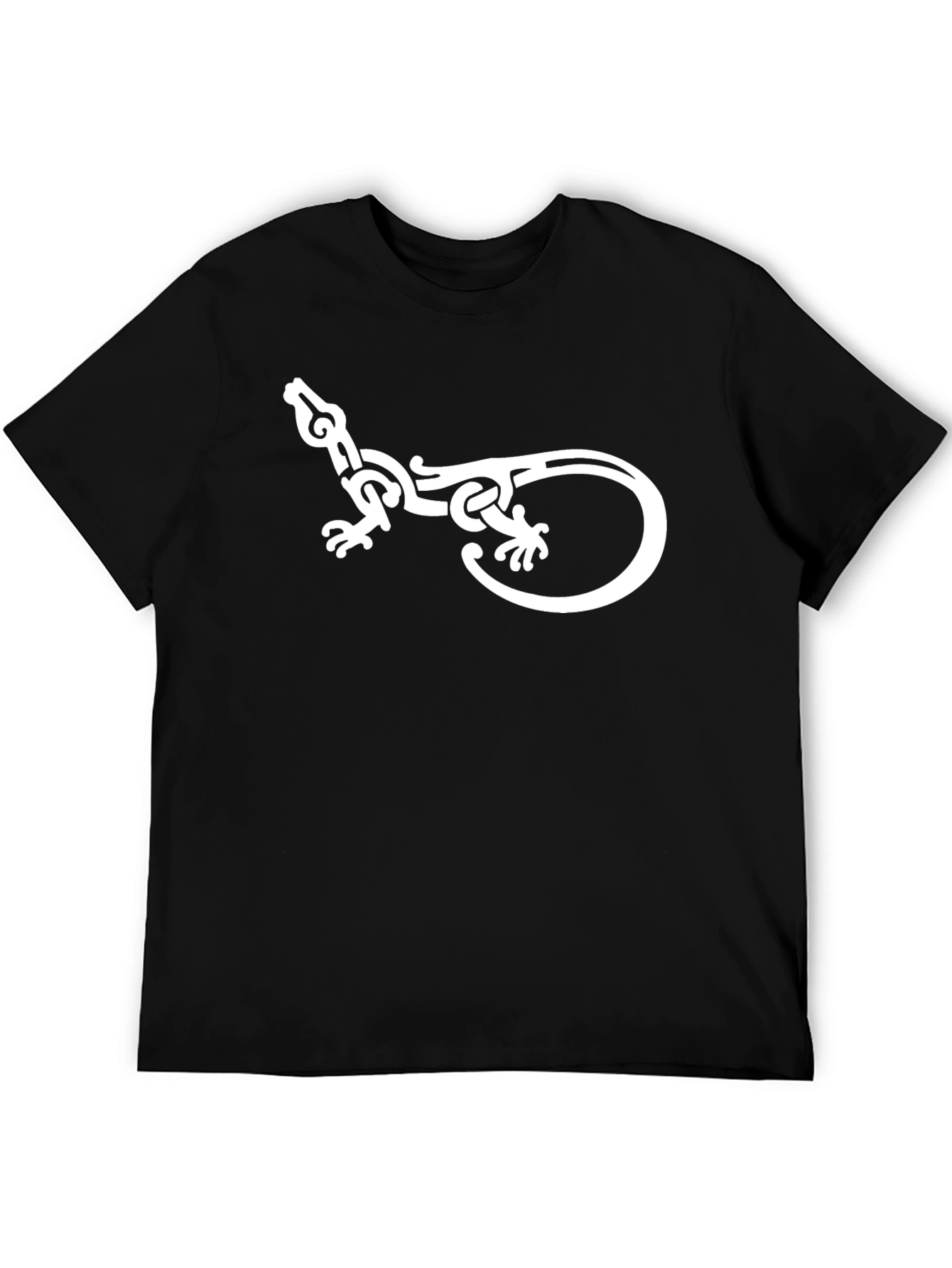 Lizard Graphic Tee - Black Crew Neck T-Shirt