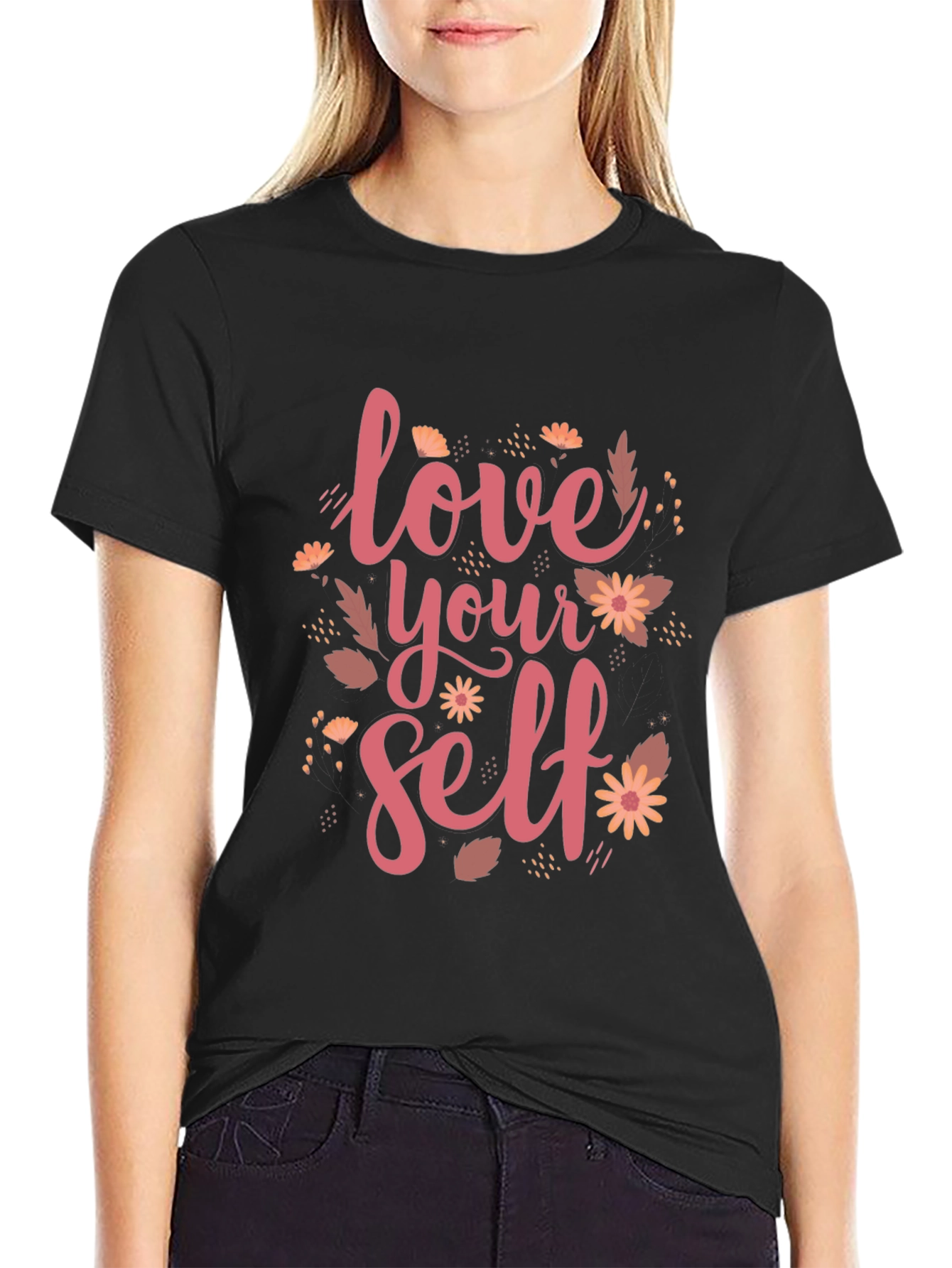 Love Yourself Graphic Tee - Black Cotton T-Shirt