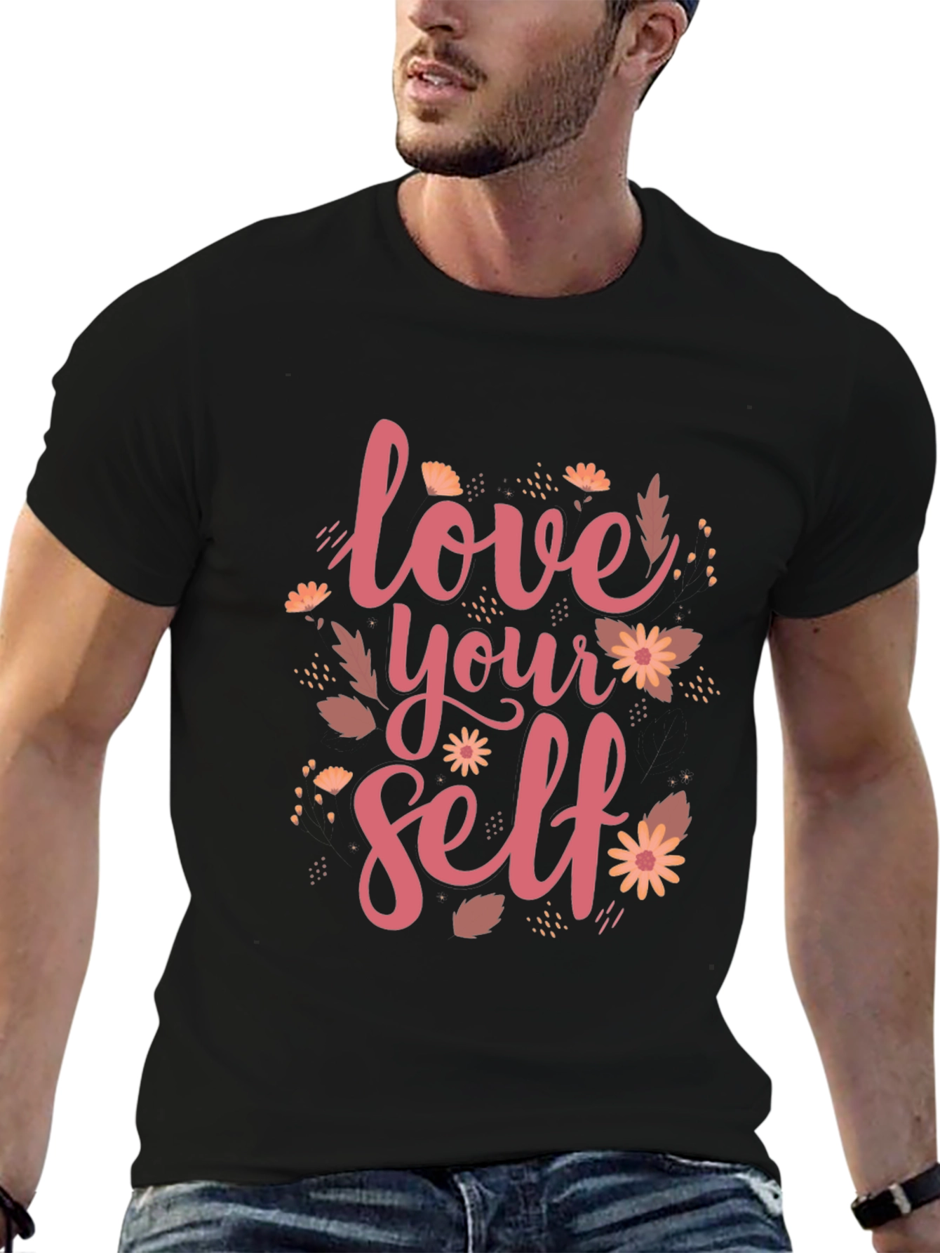 Love Yourself Graphic Tee - Black Cotton T-Shirt