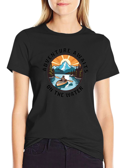 Adventure Awaits Tee: Outdoorsmans Black T-Shirt