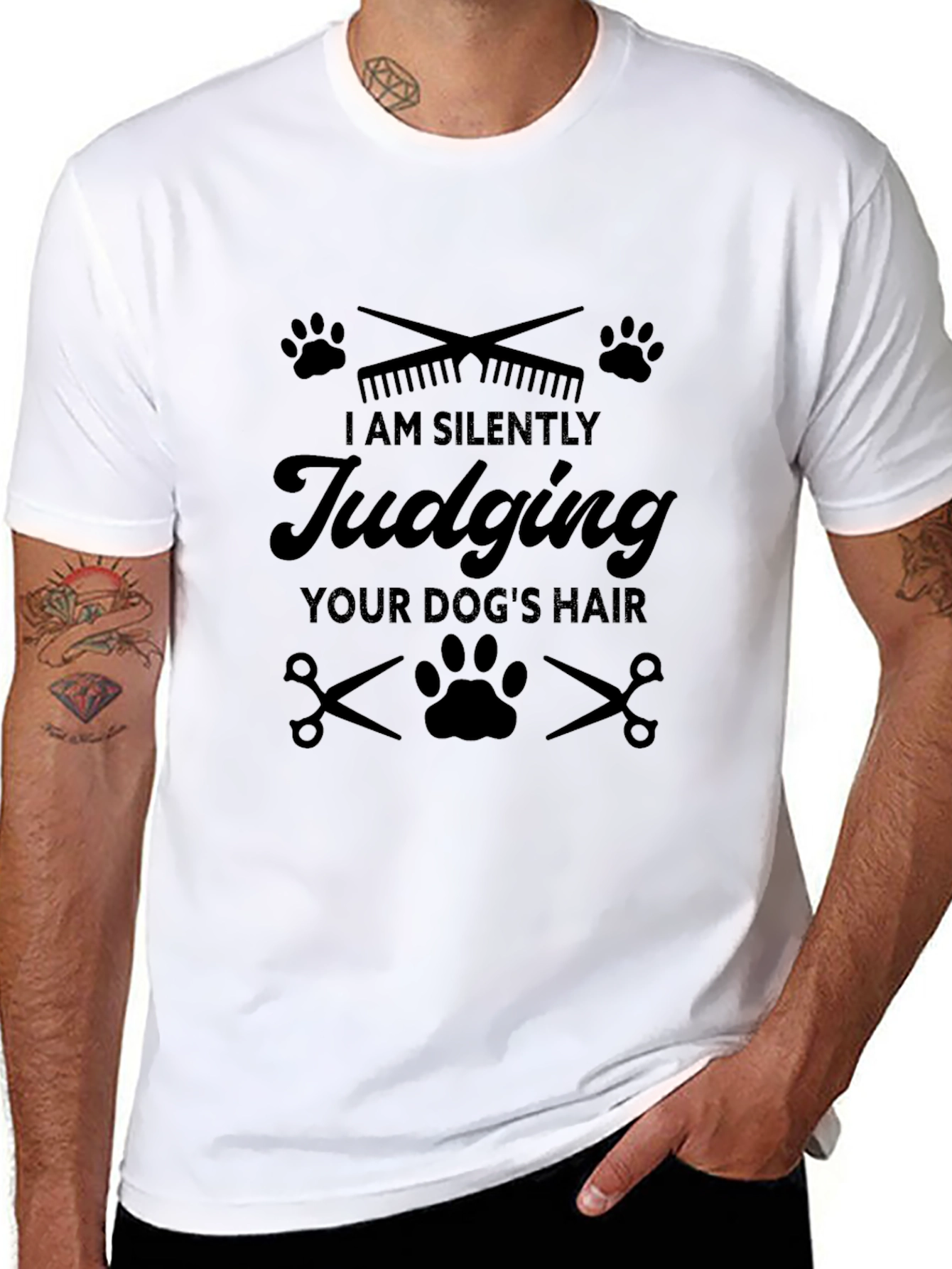 Dog Groomer T-Shirt - I Am Silently Judging