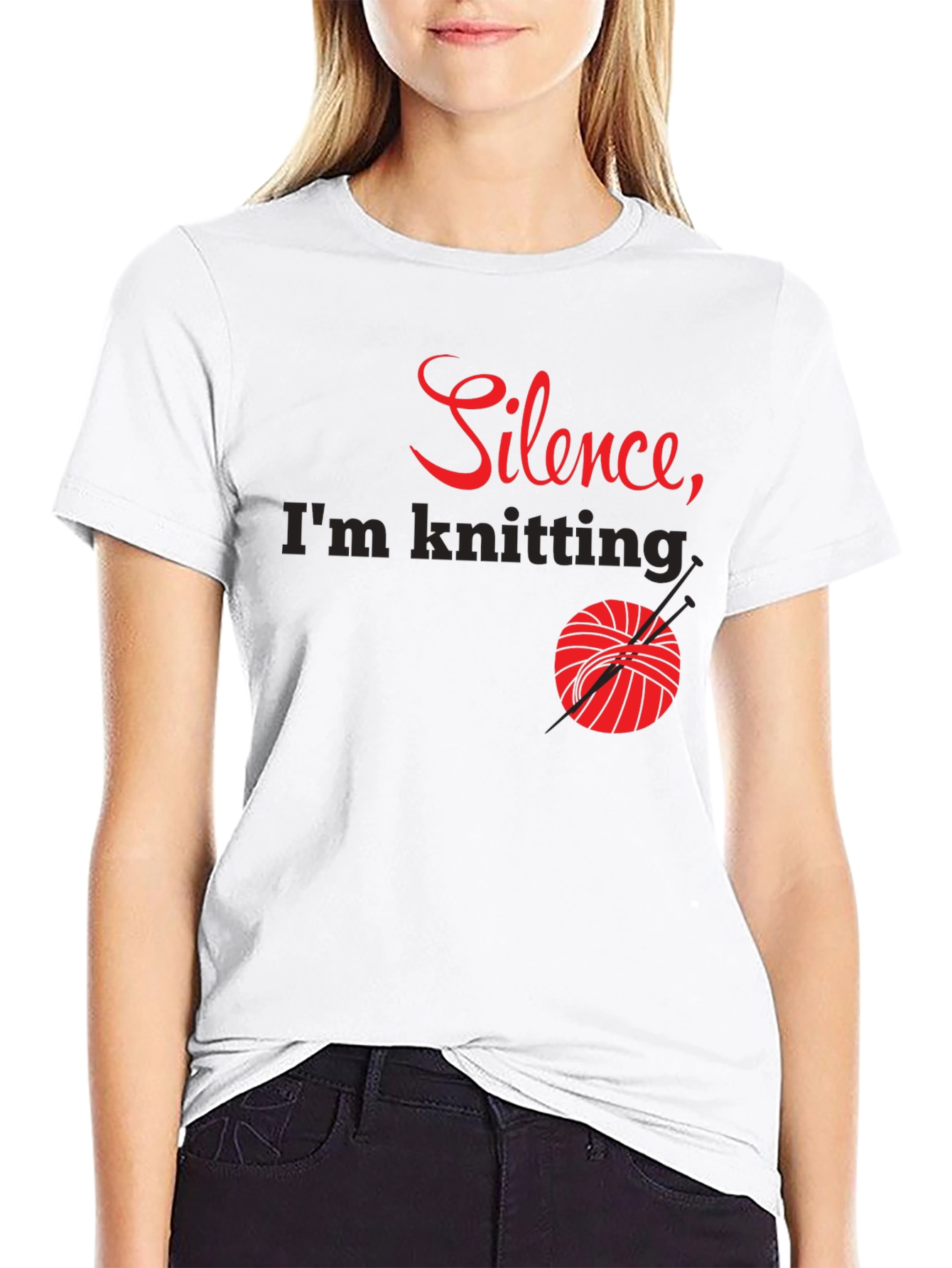 Silence Im Knitting T-Shirt - Knitters Tee