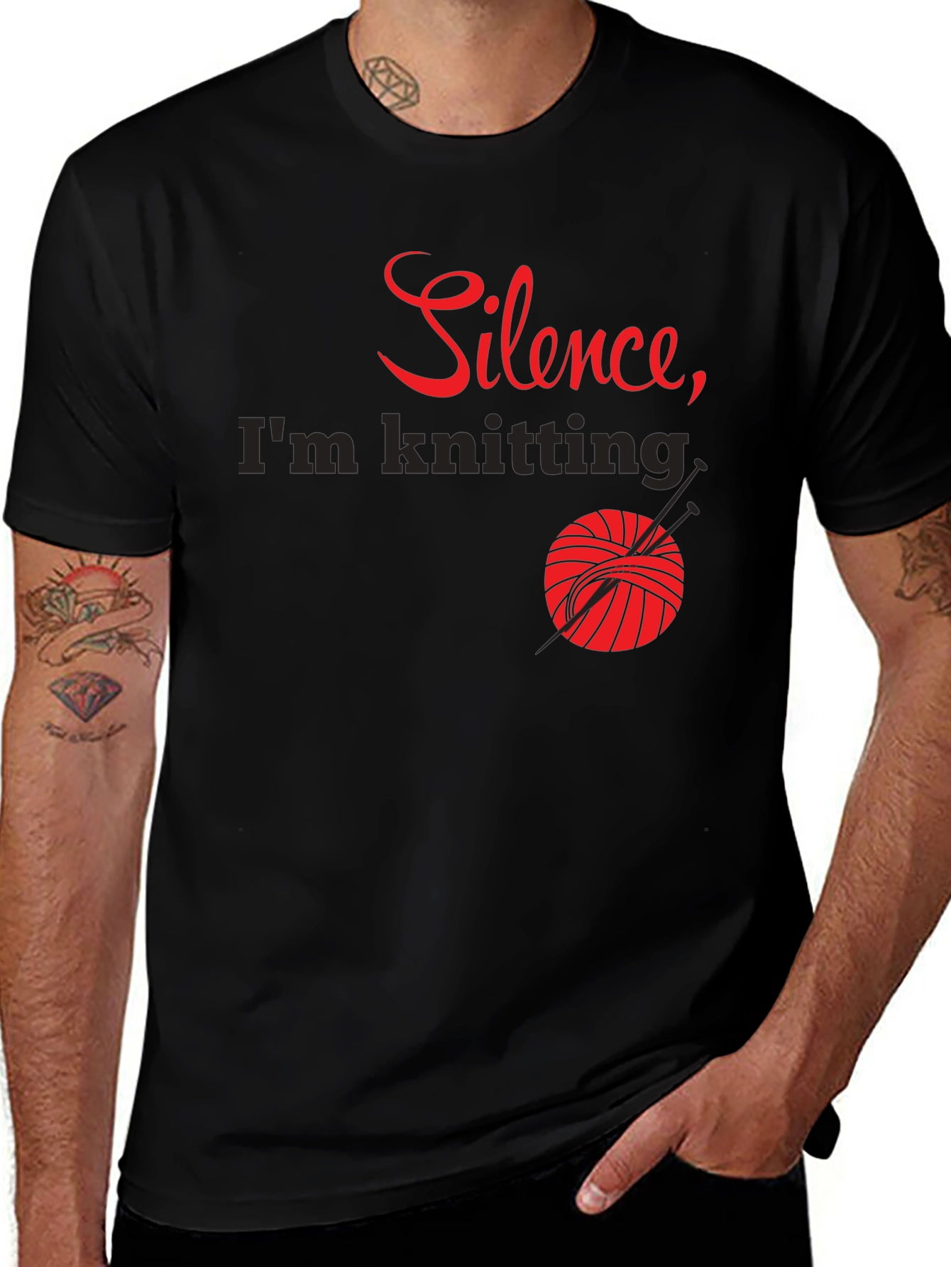 Silence Im Knitting T-Shirt - Knitters Tee