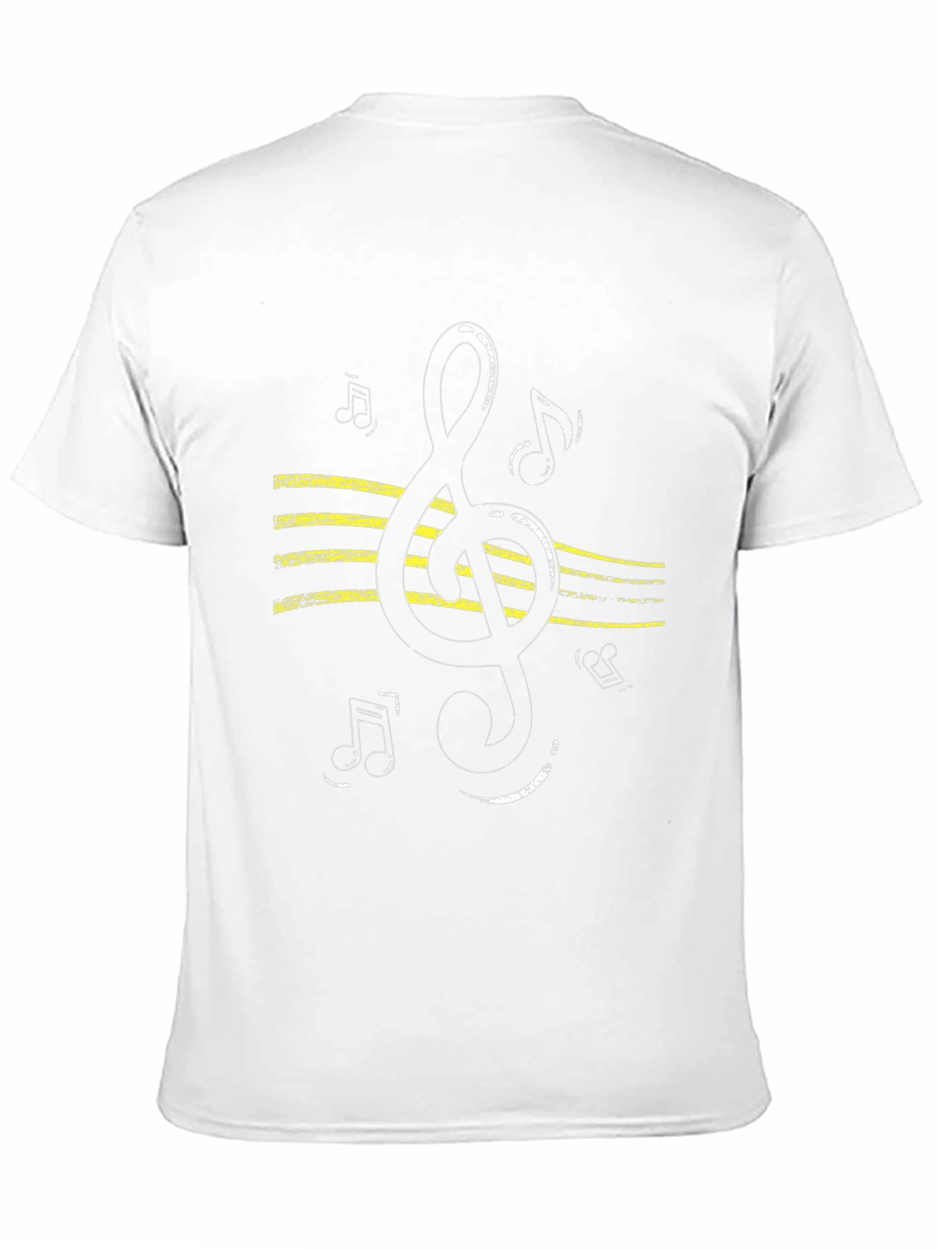 Musical Treble Clef Graphic T-Shirt - Black Cotton Tee