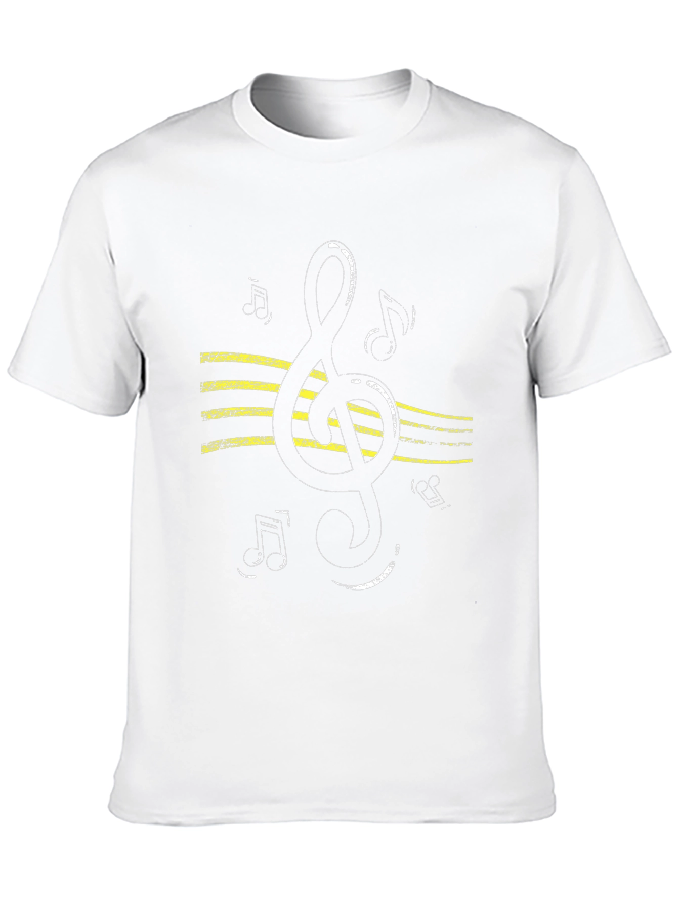Musical Treble Clef Graphic T-Shirt - Black Cotton Tee
