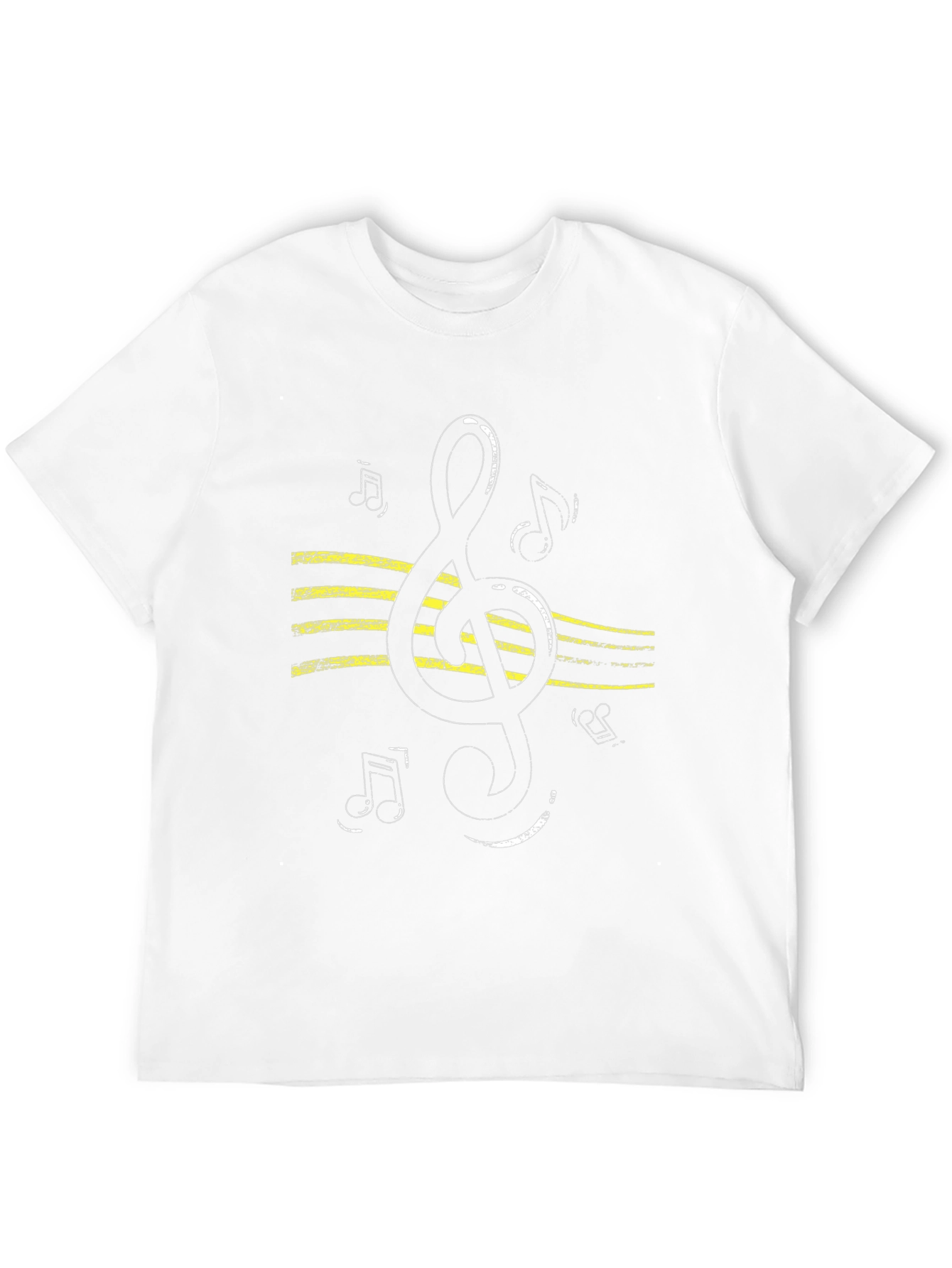 Musical Treble Clef Graphic T-Shirt - Black Cotton Tee