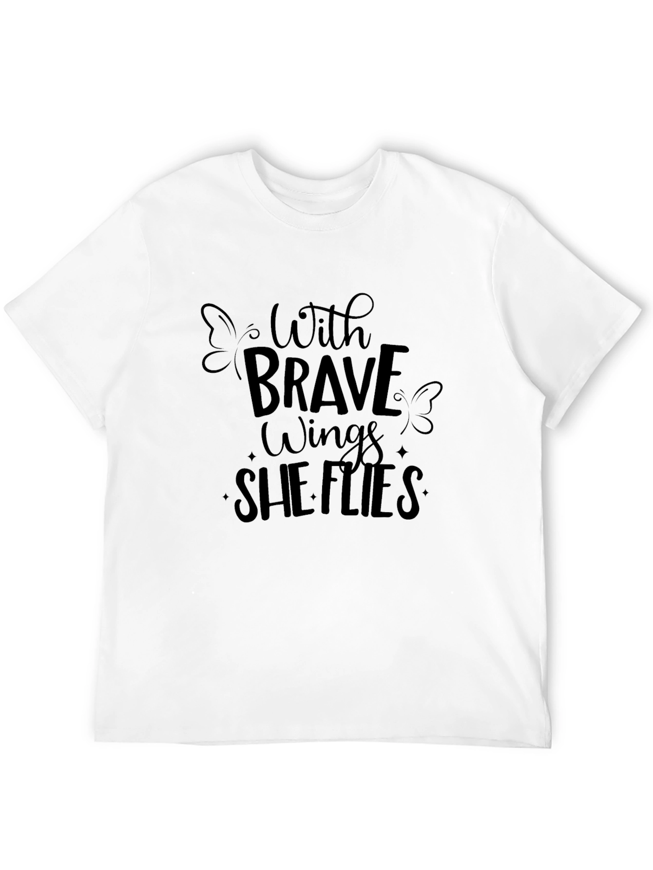 Brave Wings Graphic Tee - Motivational Womens T-Shirt