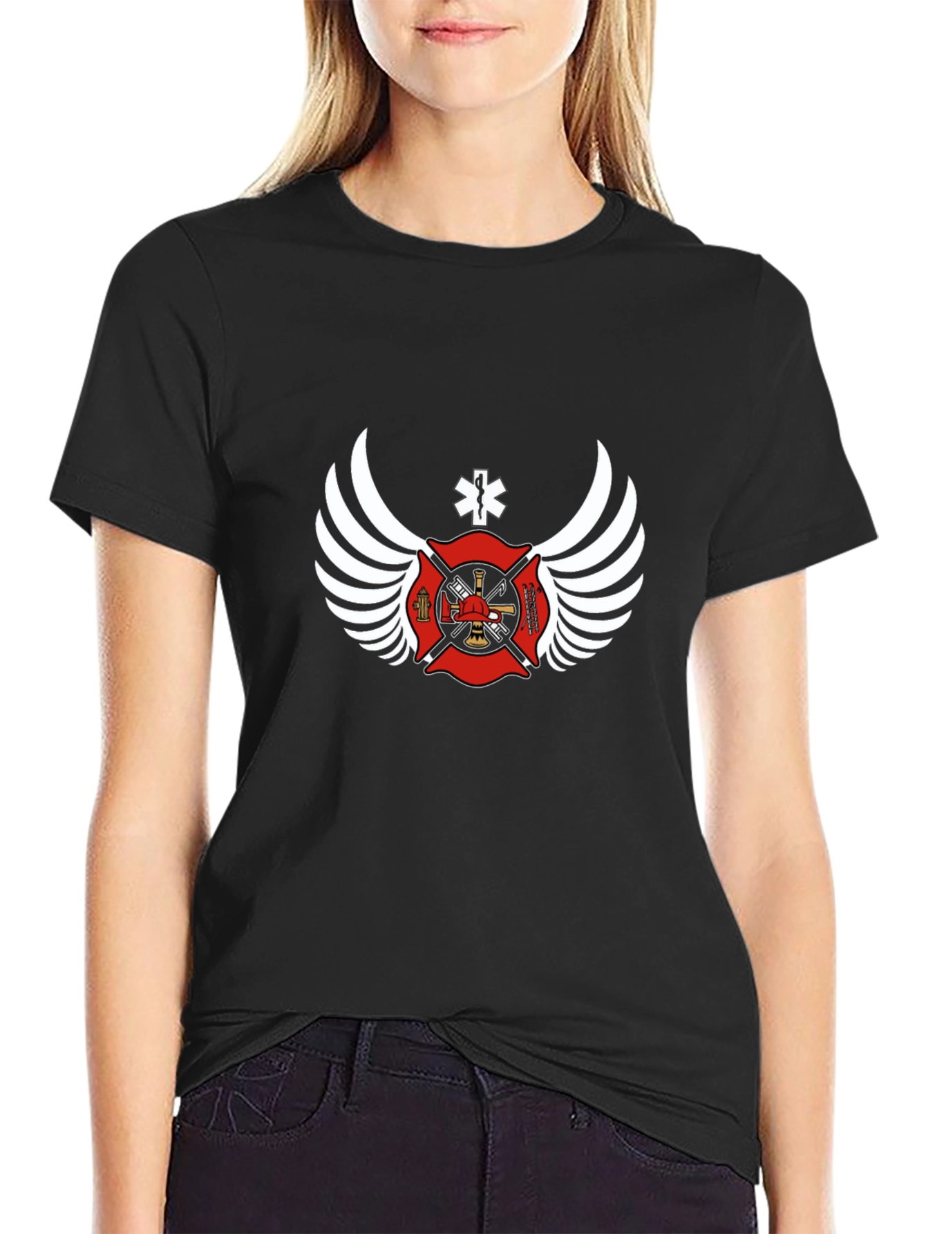 Firefighter Wings Graphic T-Shirt