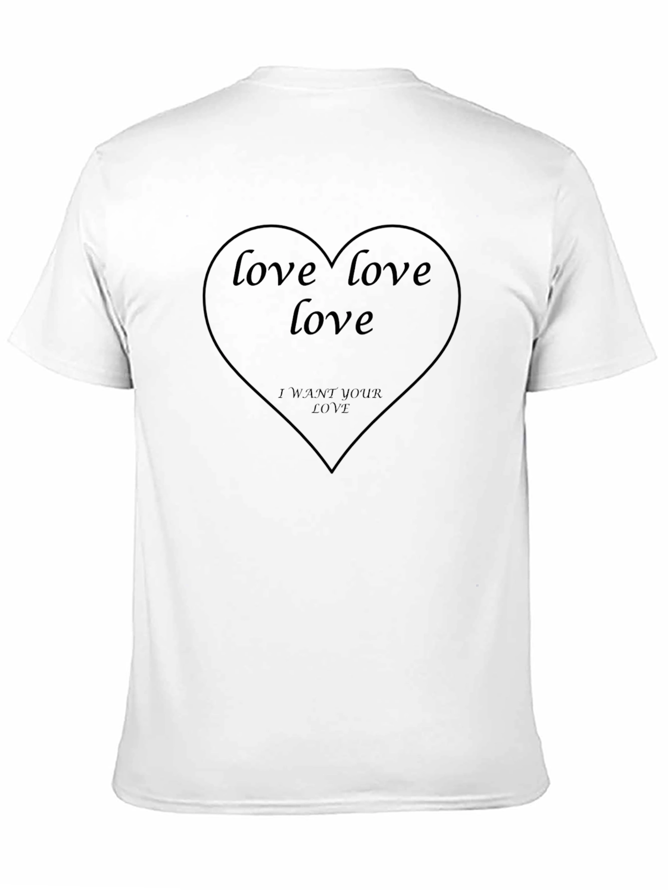 Love Heart Black T-Shirt Romantic Graphic Tee