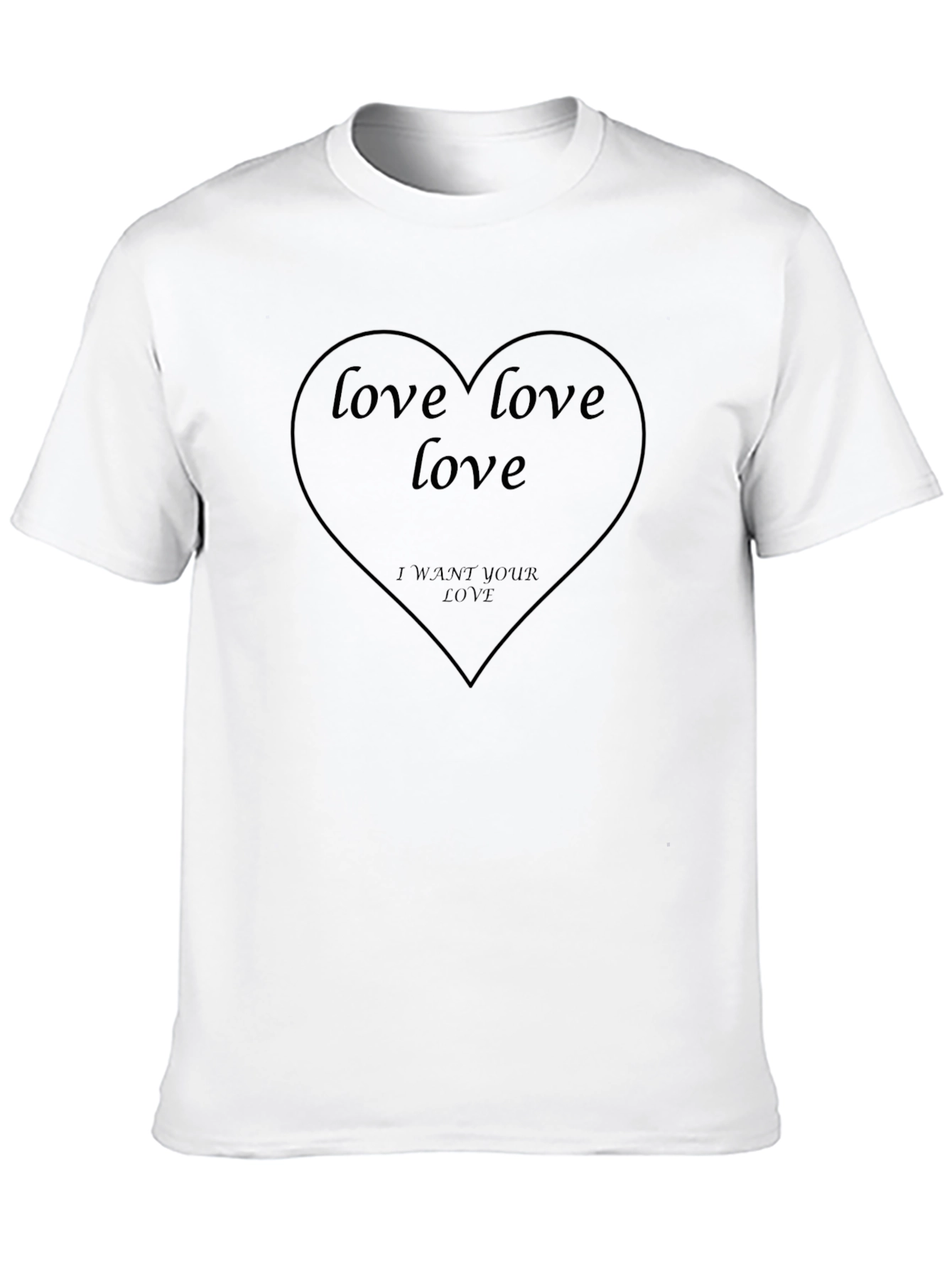 Love Heart Black T-Shirt Romantic Graphic Tee