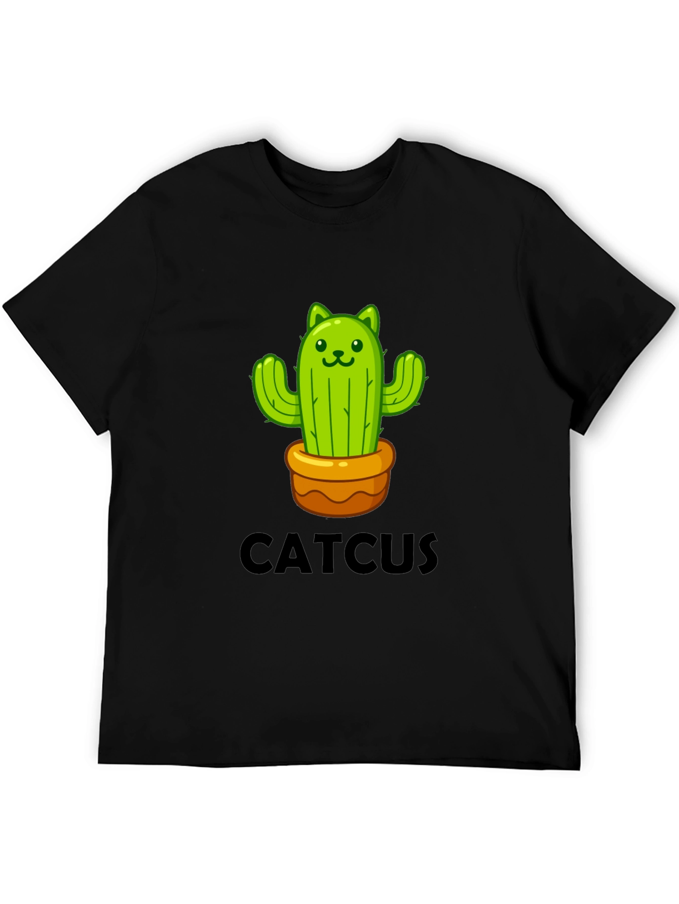 Cute Catcus Graphic Tee - Black T-Shirt