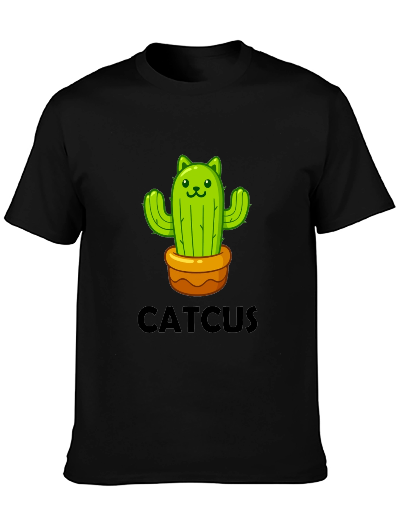 Cute Catcus Graphic Tee - Black T-Shirt