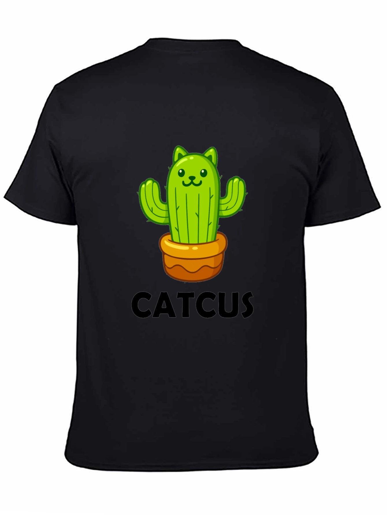 Cute Catcus Graphic Tee - Black T-Shirt